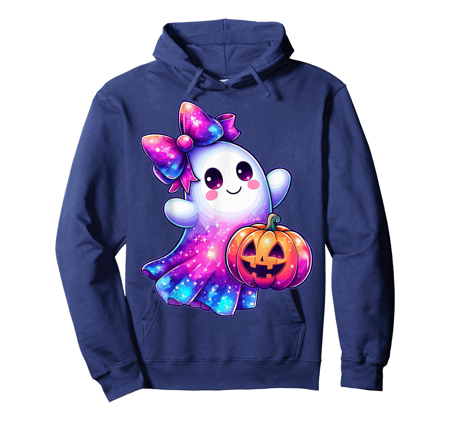 Halloween Ghost Pumpkin Galaxy Colors Cute Spooky T-Shirt