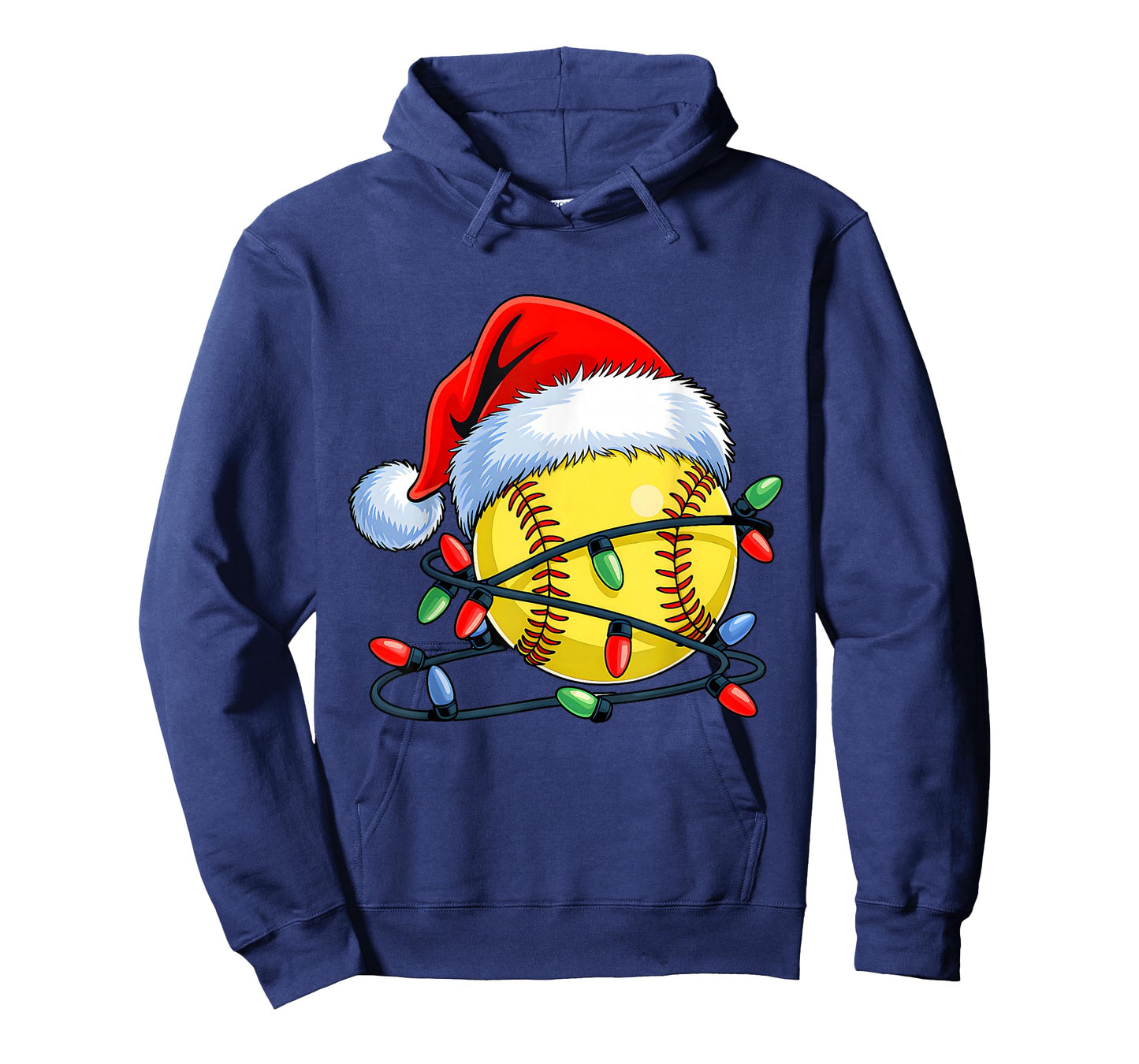 Softball Ball Santa Hat Xmas Funny Christmas Softball Lover T-Shirt
