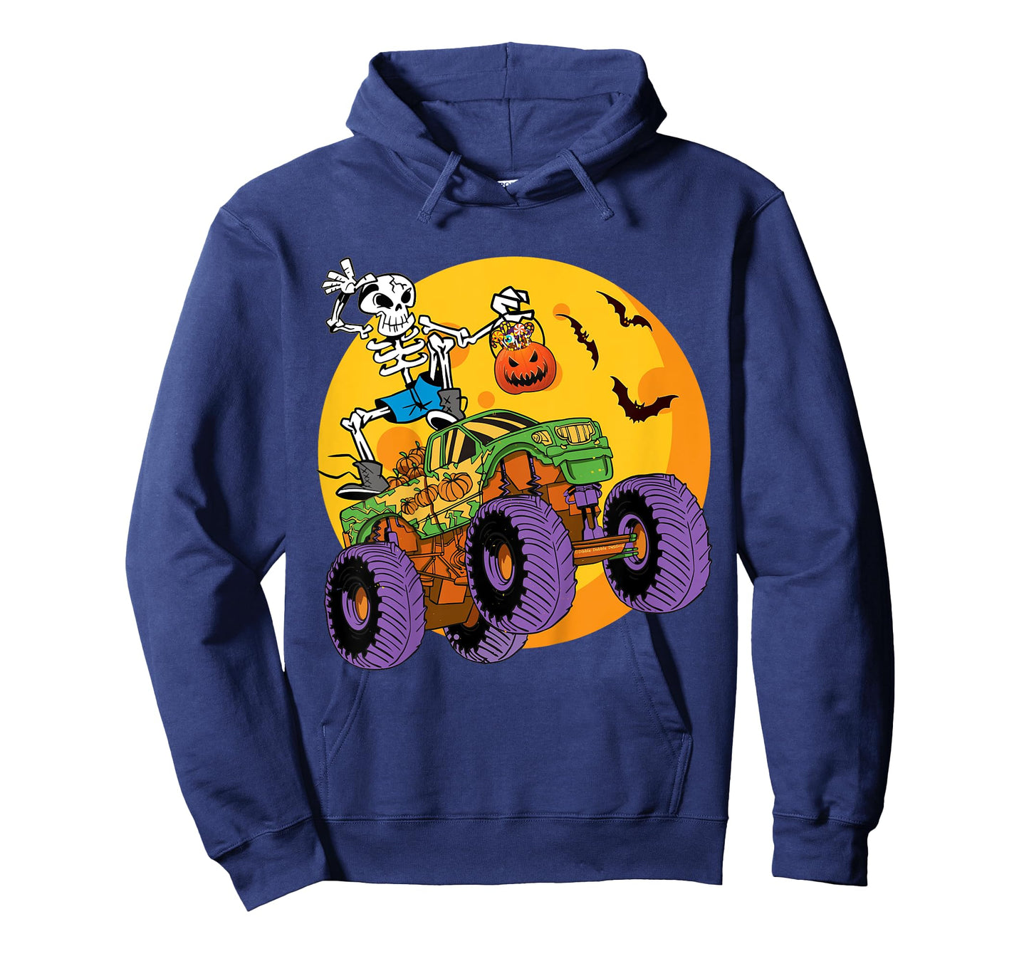 Kids Skeleton Monster Truck Trick Treat Halloween Monster Truck T-Shirt
