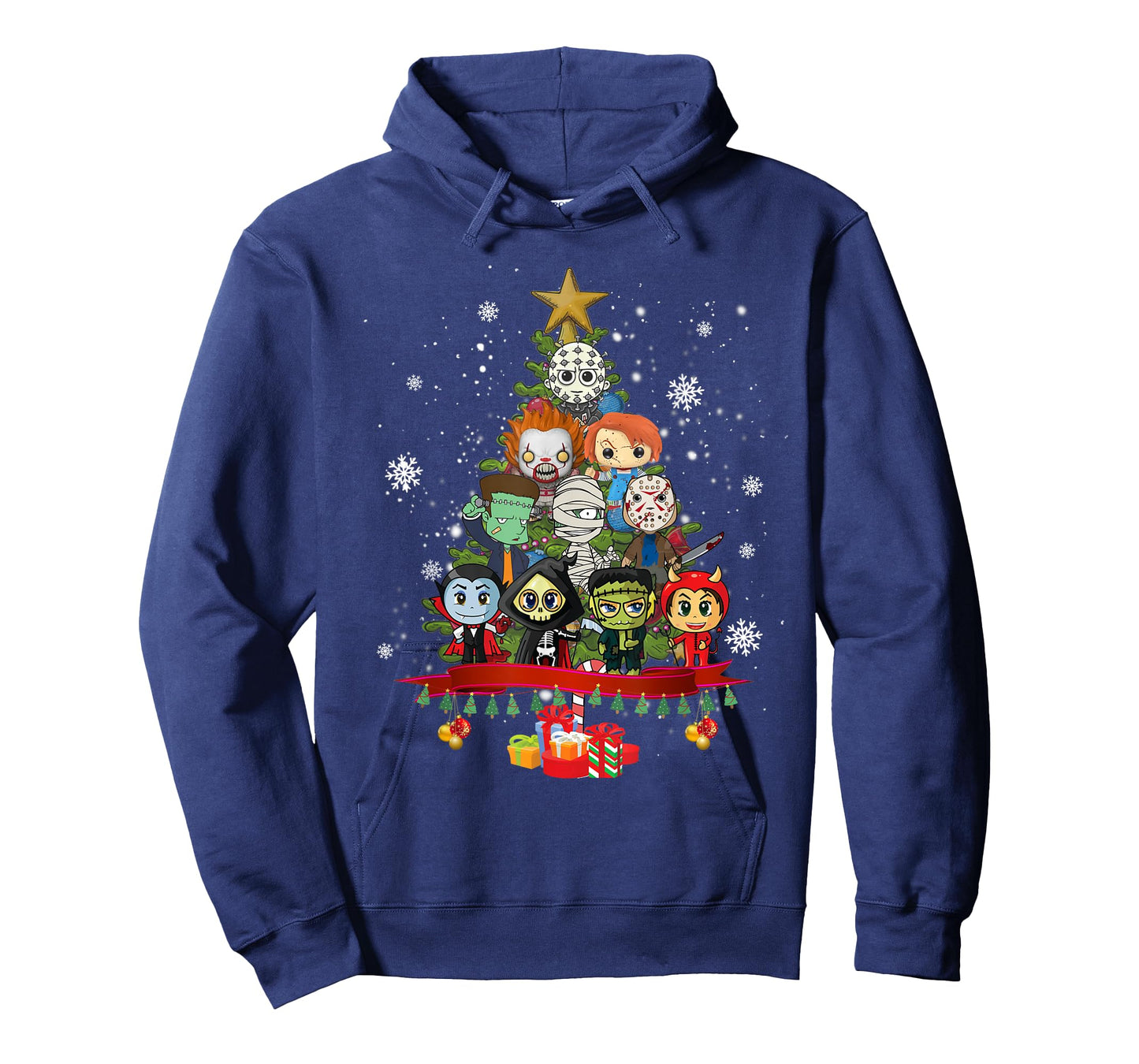 Horror Halloween Christmas Tree Xmas Decor Scary Characters T-Shirt