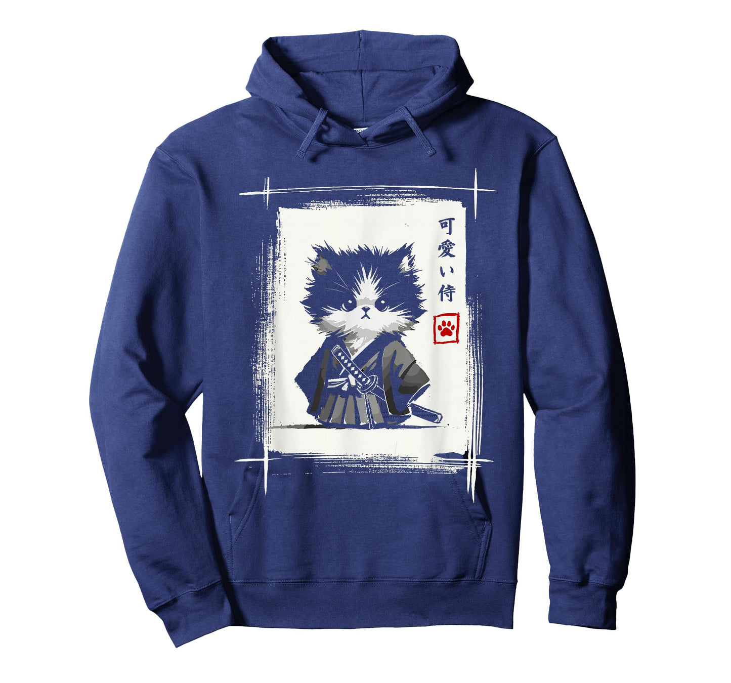 Samurai Cat Japanese Art Sumi-e Novelty Kawaii Funny Cat T-Shirt