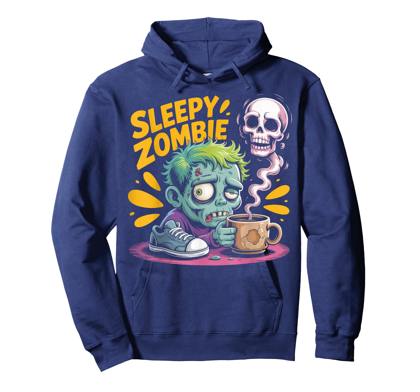 Sleepy Zombie Coffee Lover Funny Undead T-Shirt
