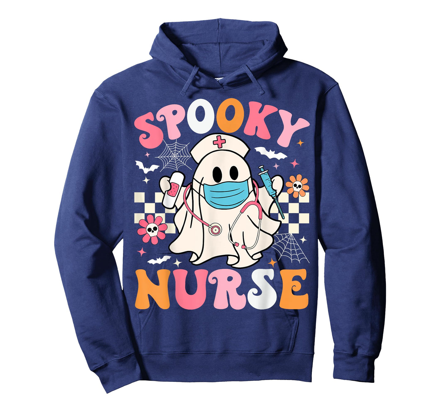 Spooky Nurse Ghost Halloween Cute Groovy Nursing Halloween T-Shirt