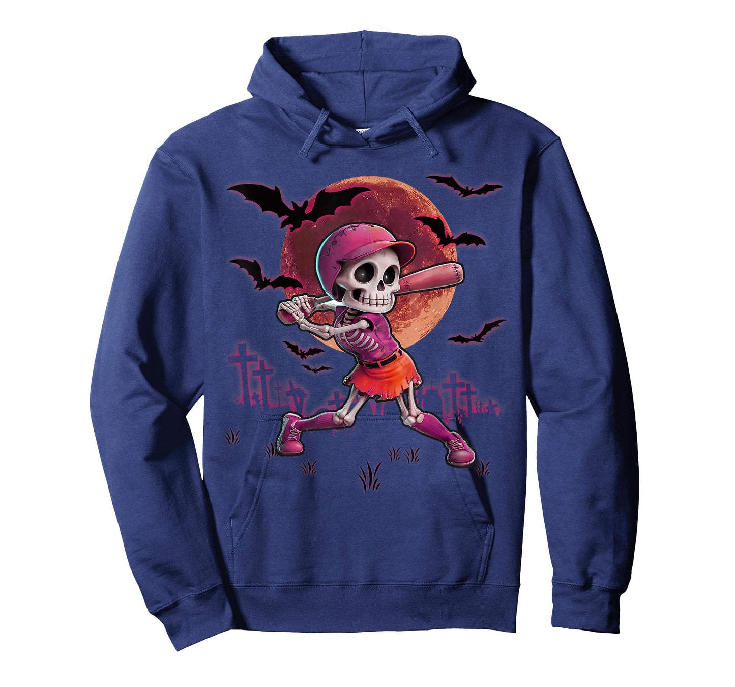 Softball Halloween Skeleton Girl Spooky Season Practice T-Shirt