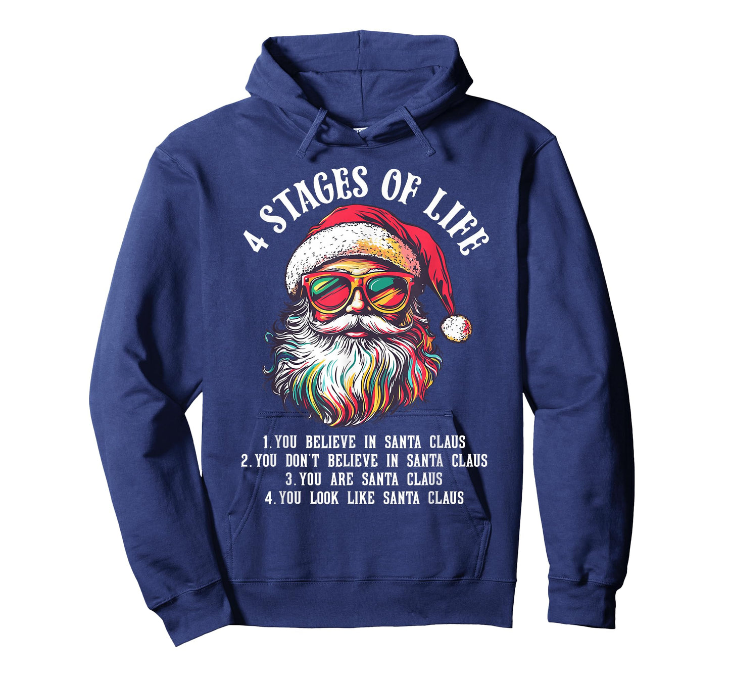 Funny Santa 4 Stages of Life Christmas T-Shirt