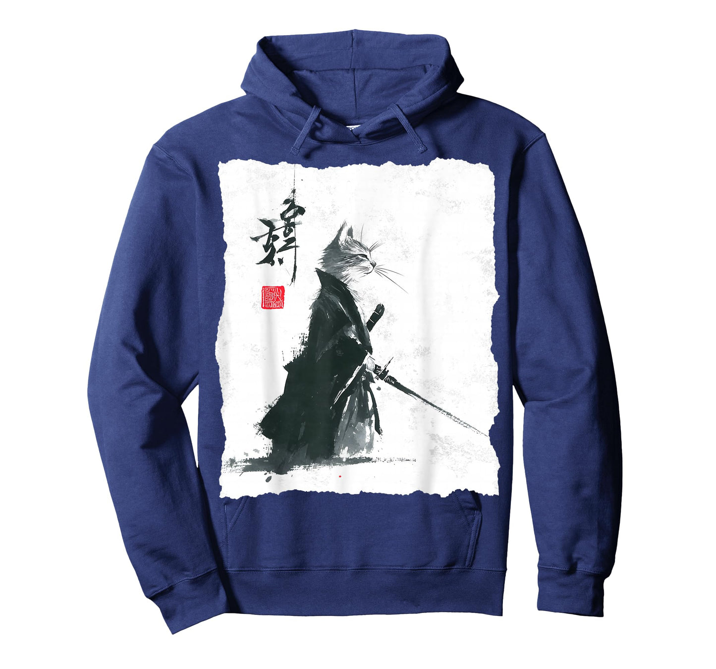 Samurai Cat Ink Art Japanese Style Ukiyo-e Warrior Katana T-Shirt