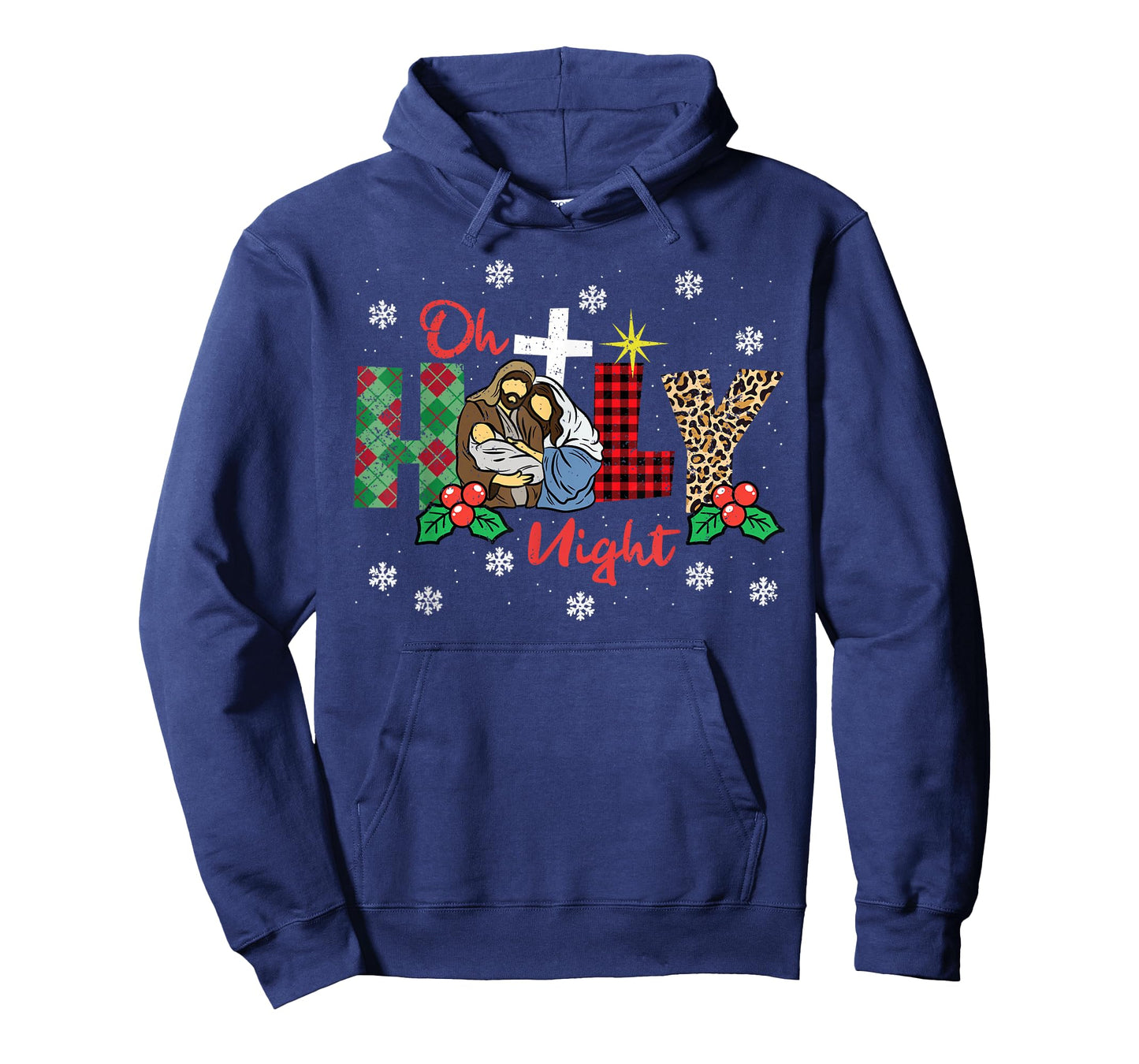 Oh Holy Night Christmas Pajama X-Mas Plaid Christian T-Shirt