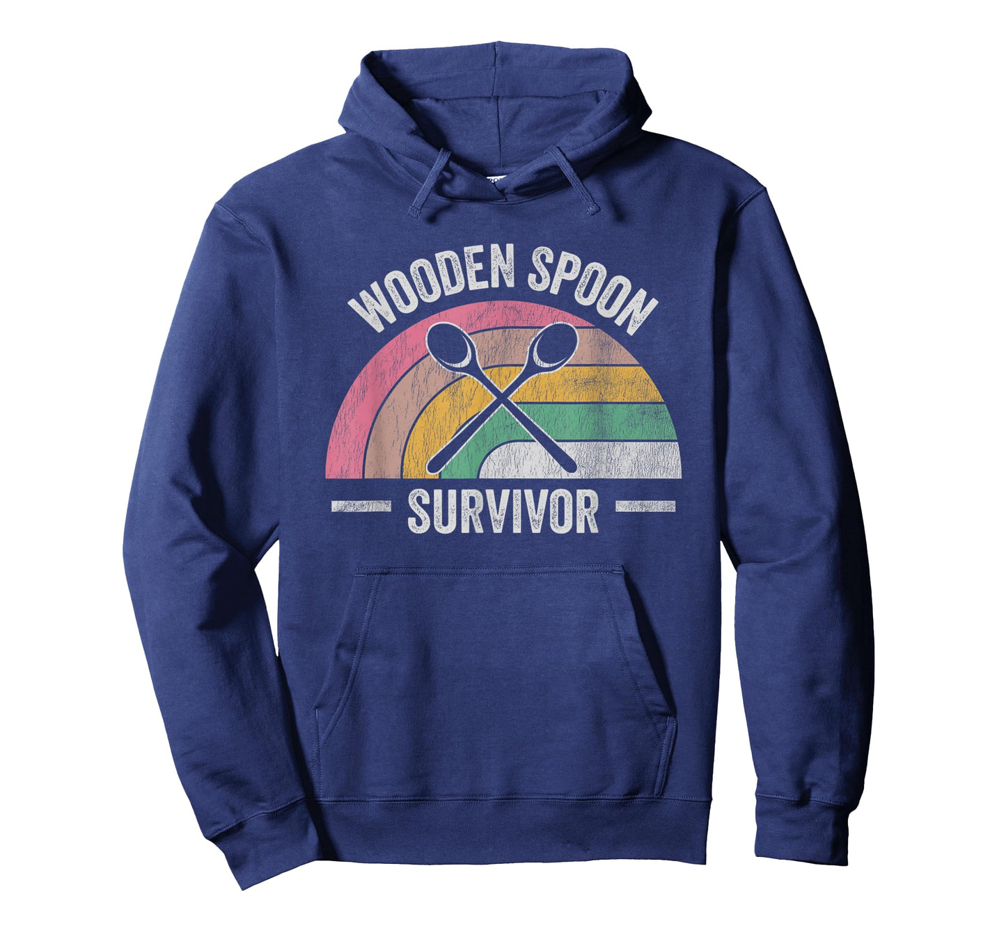 Wooden Spoon Survivor Retro Rainbow Humor T-Shirt