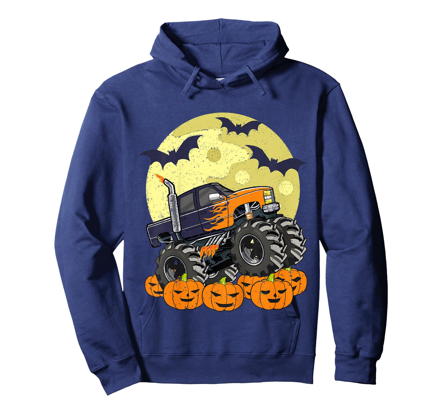 Kids Monster Truck Halloween Jack O Lantern Moon Pumpkin Toddler T-Shirt