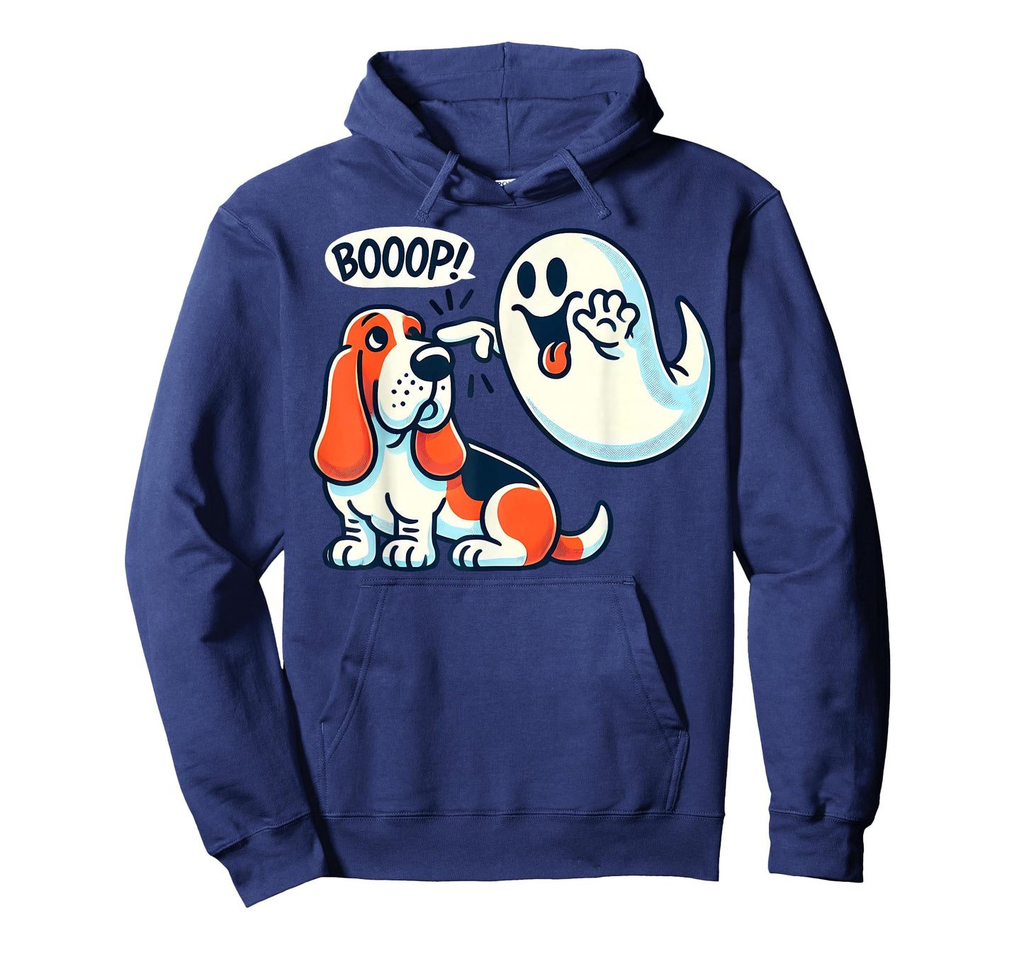Funny Halloween Ghost Basset Hound Boop Easy Lazy Costume T-Shirt