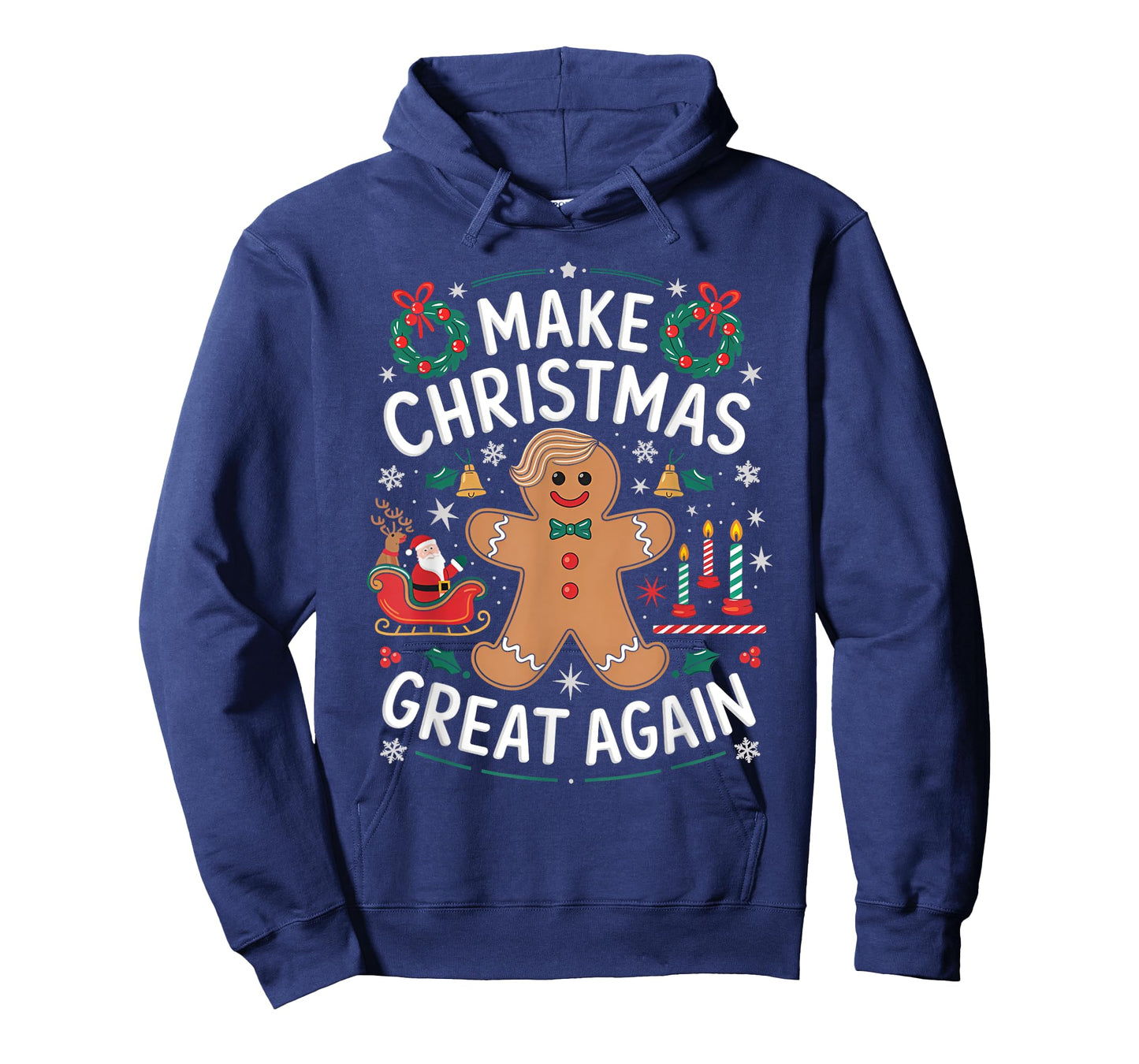 Funny Trump Gingerbread Man Make Christmas Great Again 2024 T-Shirt
