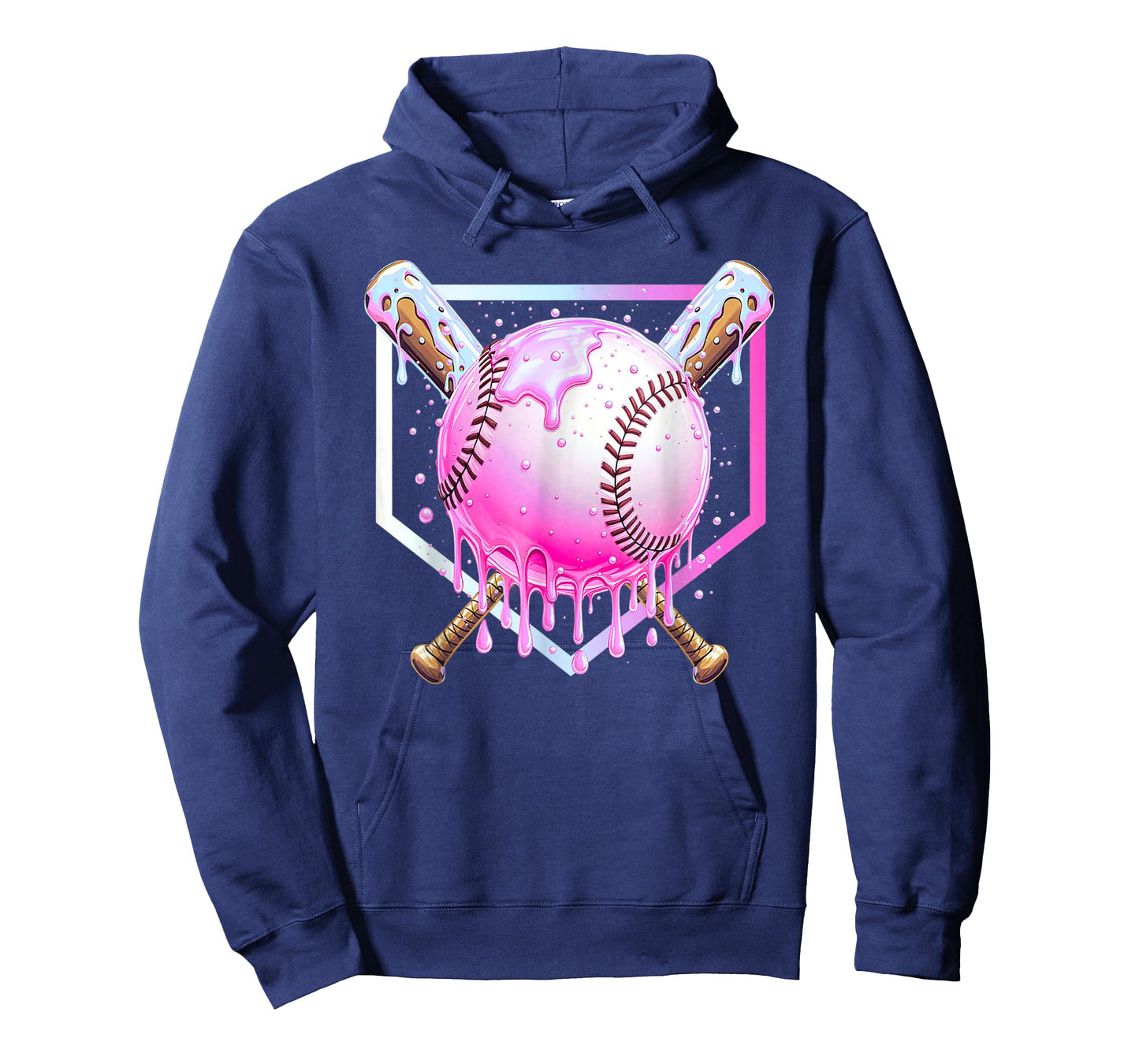 Pink Baseball Drip Shirt for Youth Girls Ice Cream Dripping T-Shirt