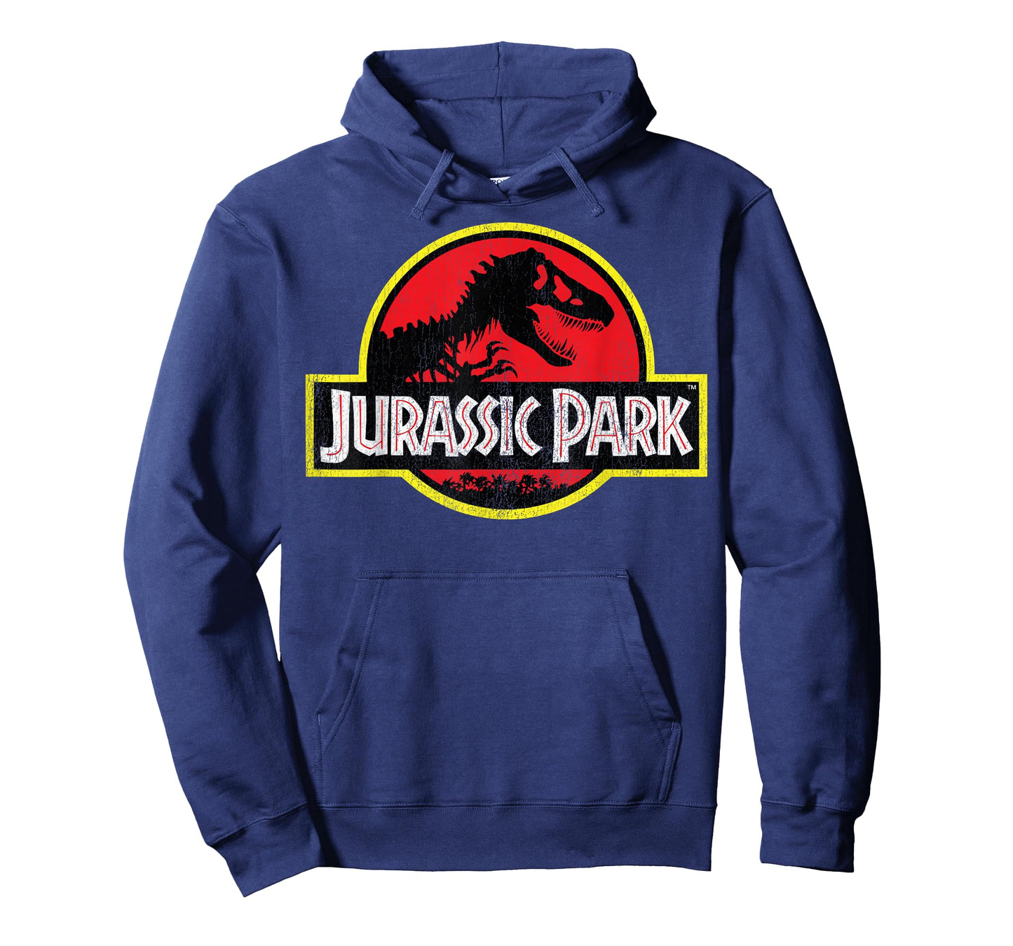 Jurassic Park Vintage Distressed Logo T-Shirt - Classic Fit, Crew Neck, Short Sleeve, Black