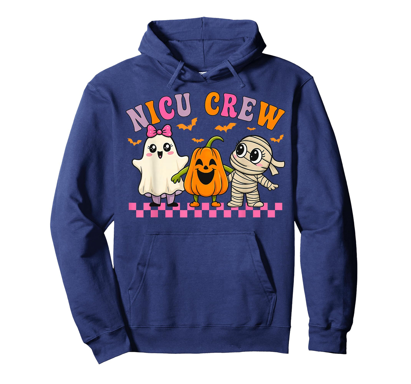 Retro NICU Crew Cute Ghost Mummy Pumpkin ICU Nurse Halloween T-Shirt