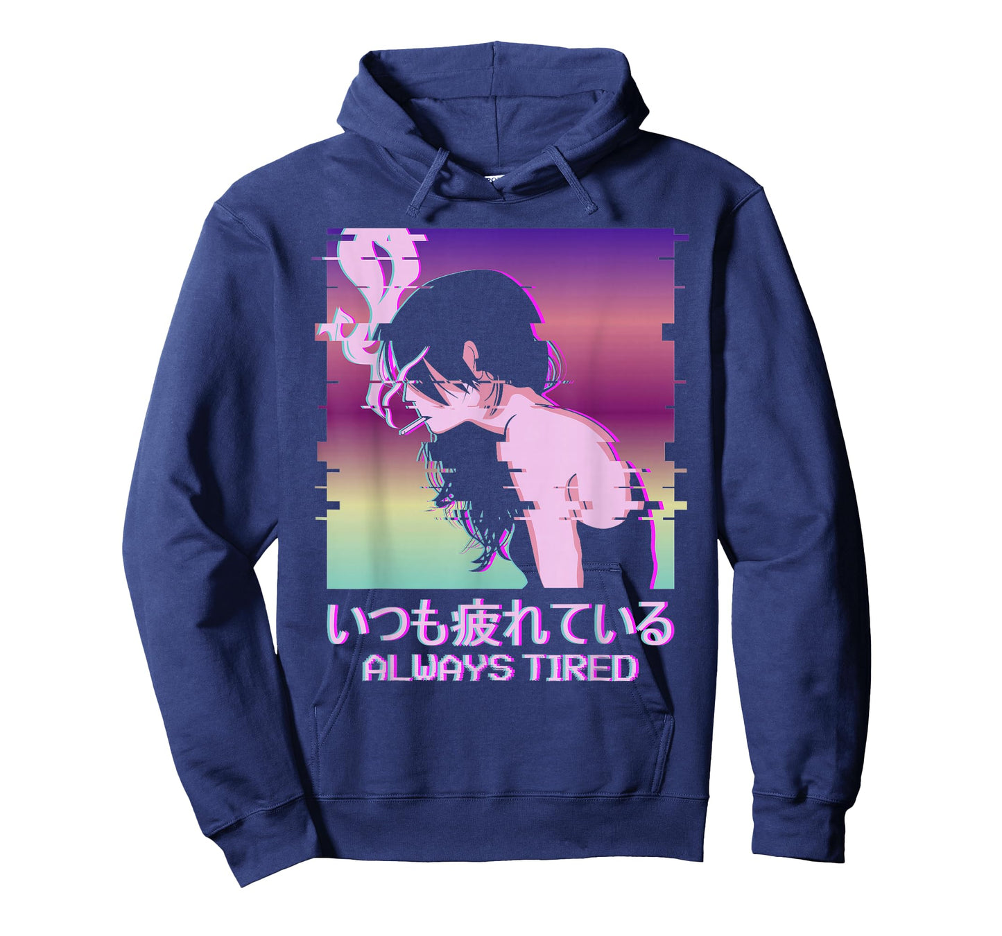 Always Tired Japan Vaporwave Old Indie Aesthetic Anime Girl T-Shirt