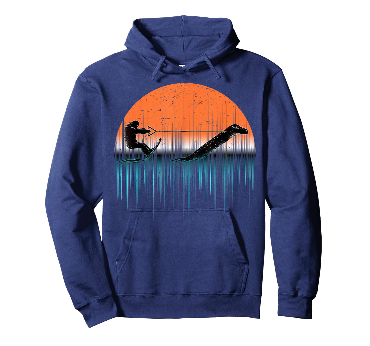 Cryptid Water Skiing Loch Ness Monster Funny Bigfoot T-Shirt