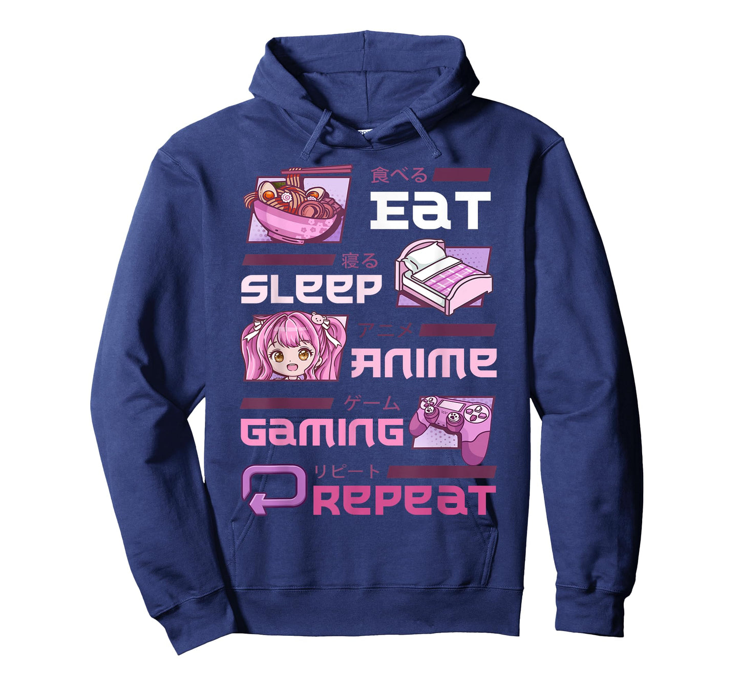 Gamer Gaming Video Games Funny Eat Sleep Anime Gaming Repeat T-Shirt