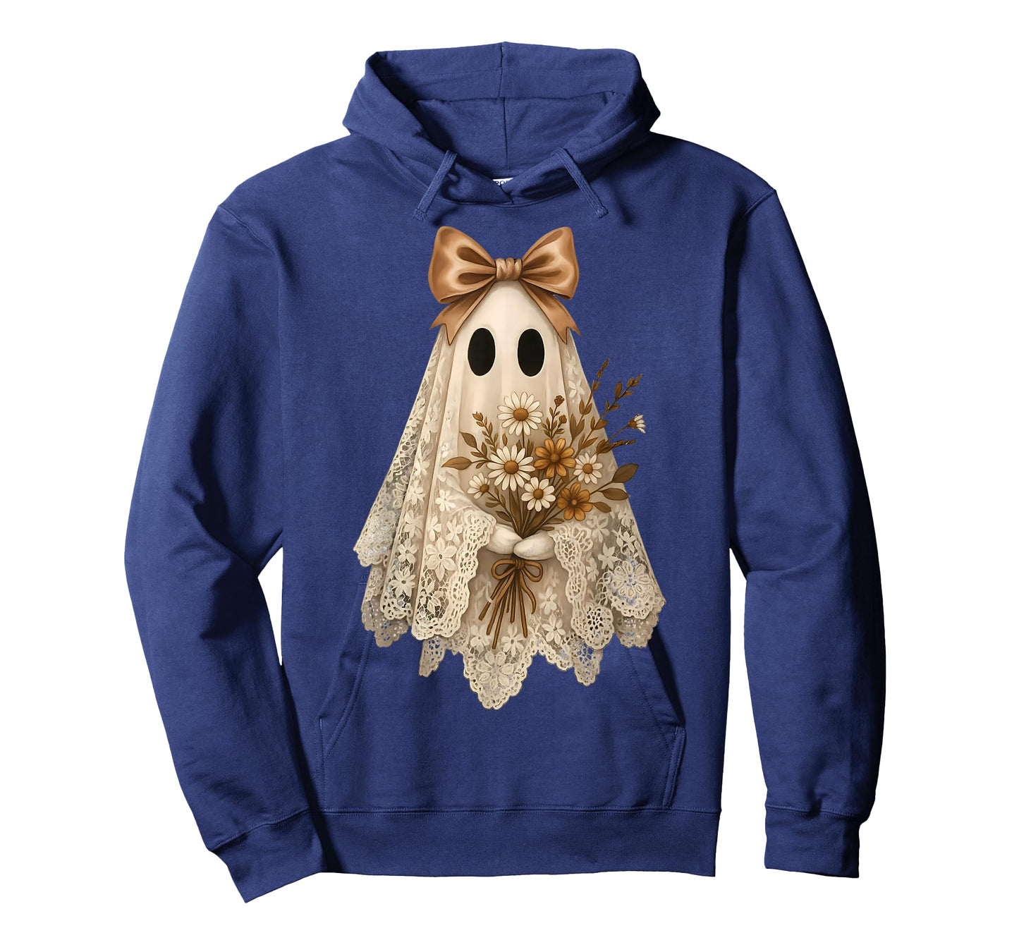 Coquette Ghost Halloween Flower Ghost Spooky Lace Ghost T-Shirt