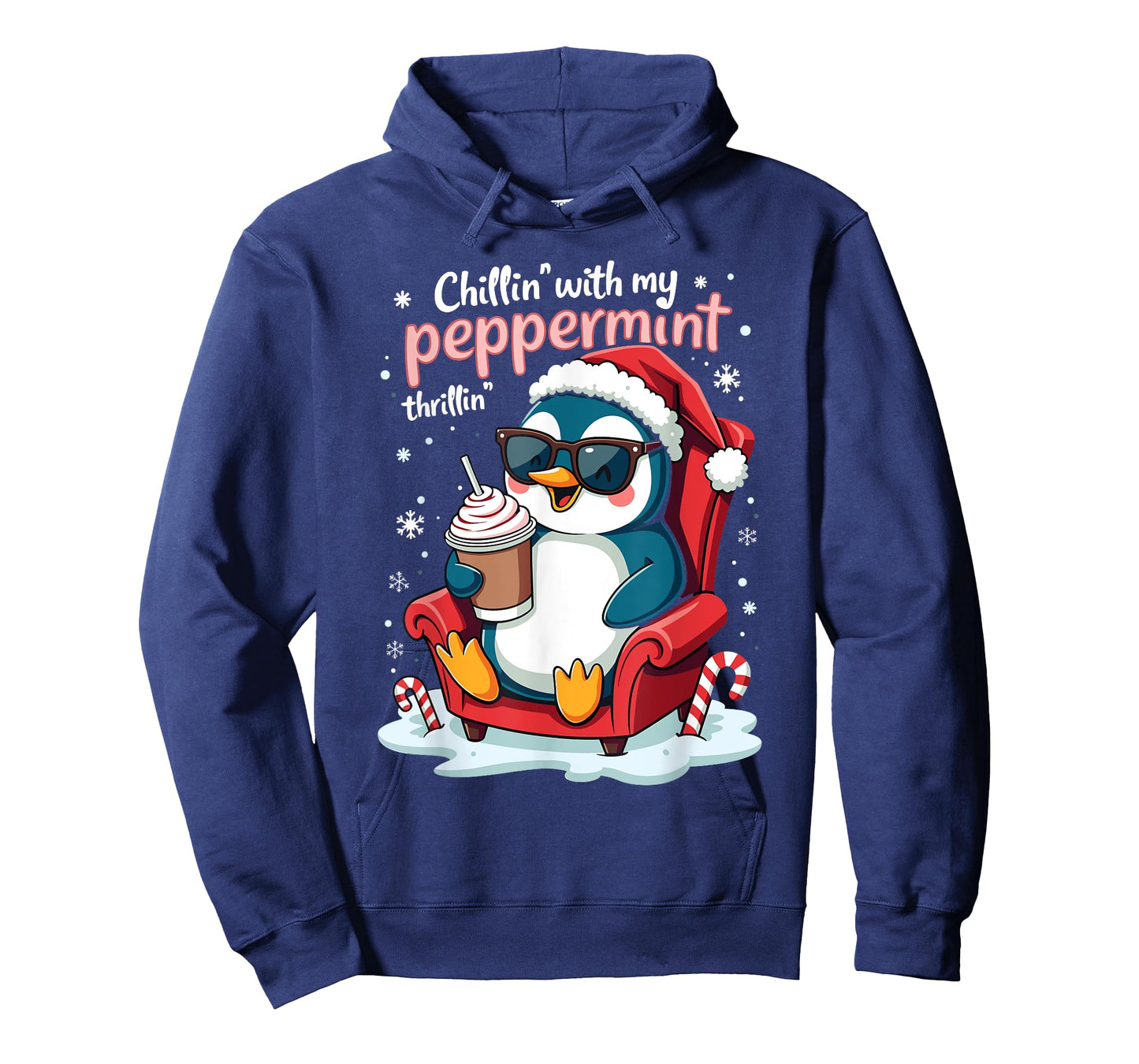 Chillin' with My Peppermint Thrillin' CHristmas Penguin T-Shirt