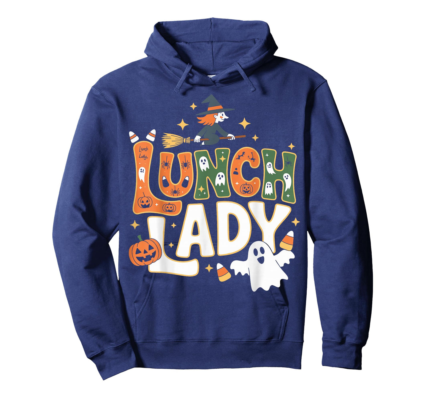 Halloween Lunch Lady Cute Witch Ghost Pumpkins T-Shirt