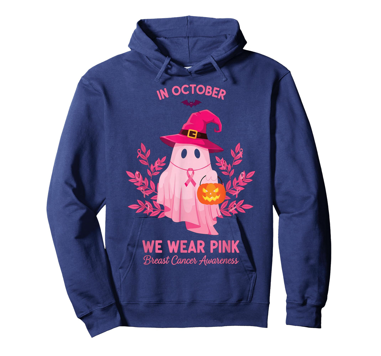 Halloween Pink Ghost We Wear Pink October Support T-Shirt