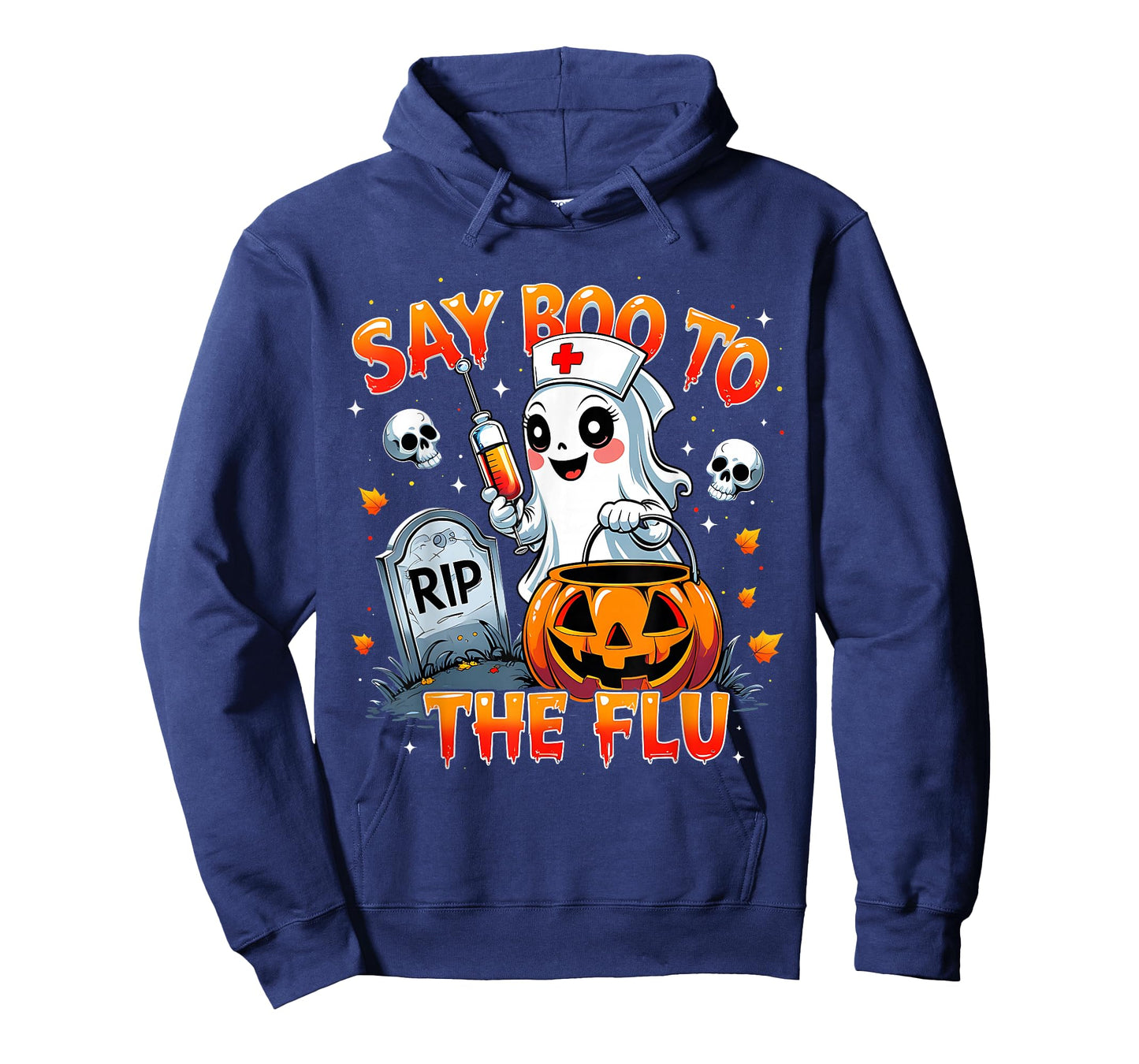 Say Boo to The Flu Ghost Nurse Halloween Costume T-Shirt