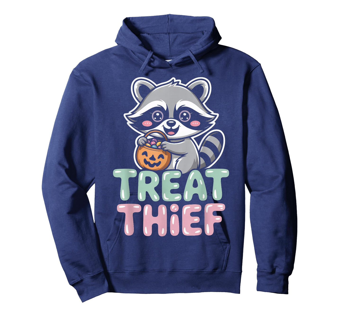 Treat Thief Raccoon with Candy Bucket Cute Halloween T-Shirt