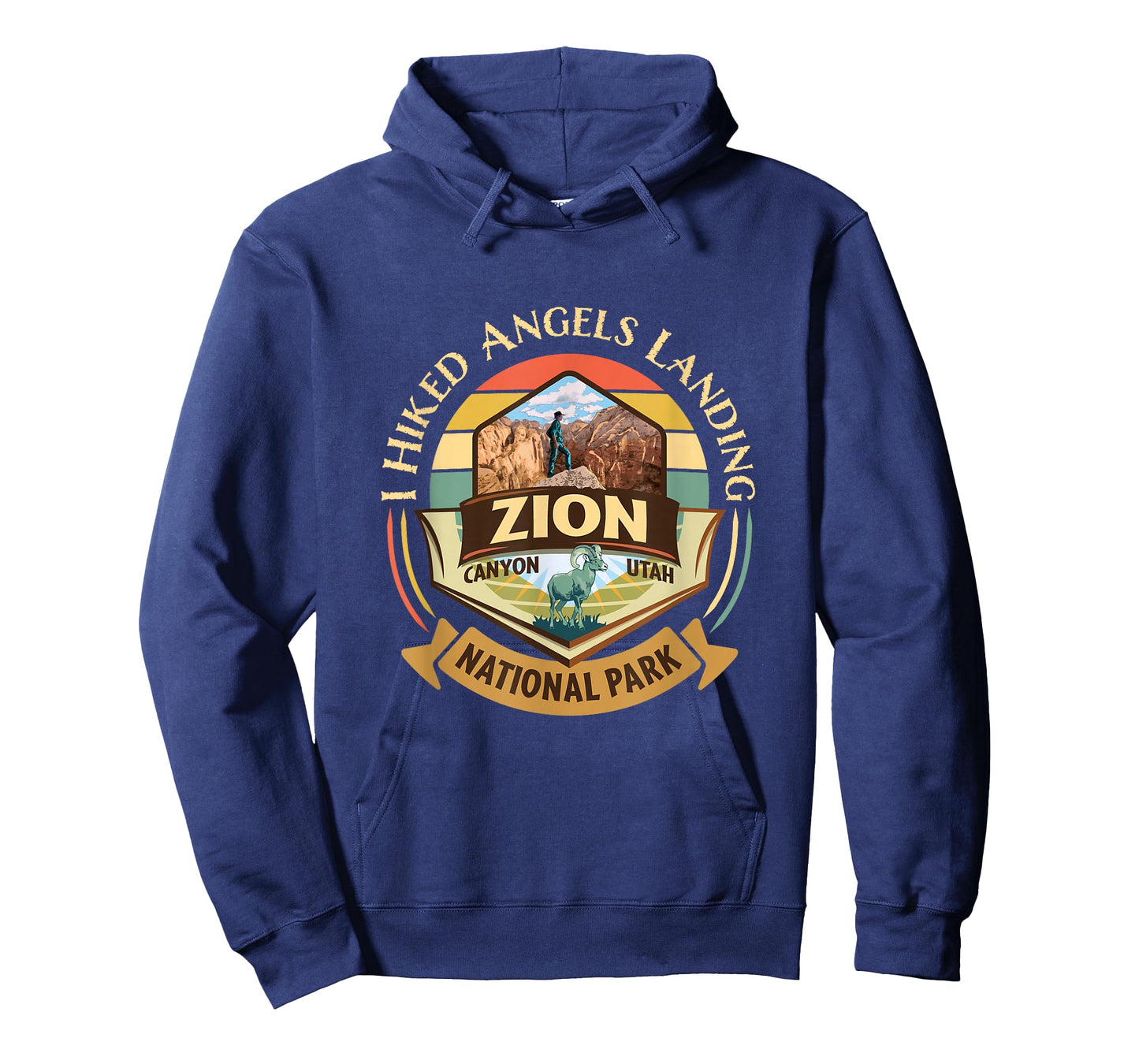 I Hiked Angels Landing Zion Retro Vintage Sunset Design T-Shirt