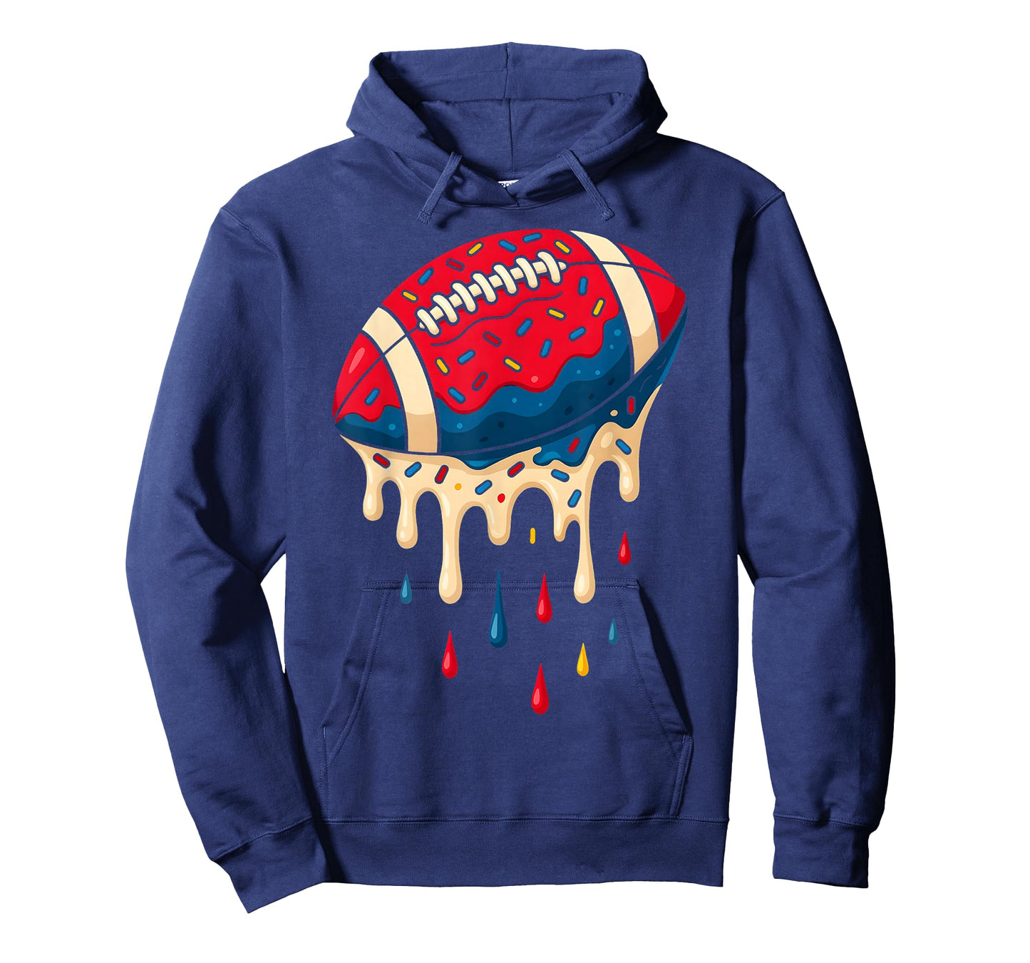 Football Ice Cream Drip Boys Football Fan Youth Game Day T-Shirt