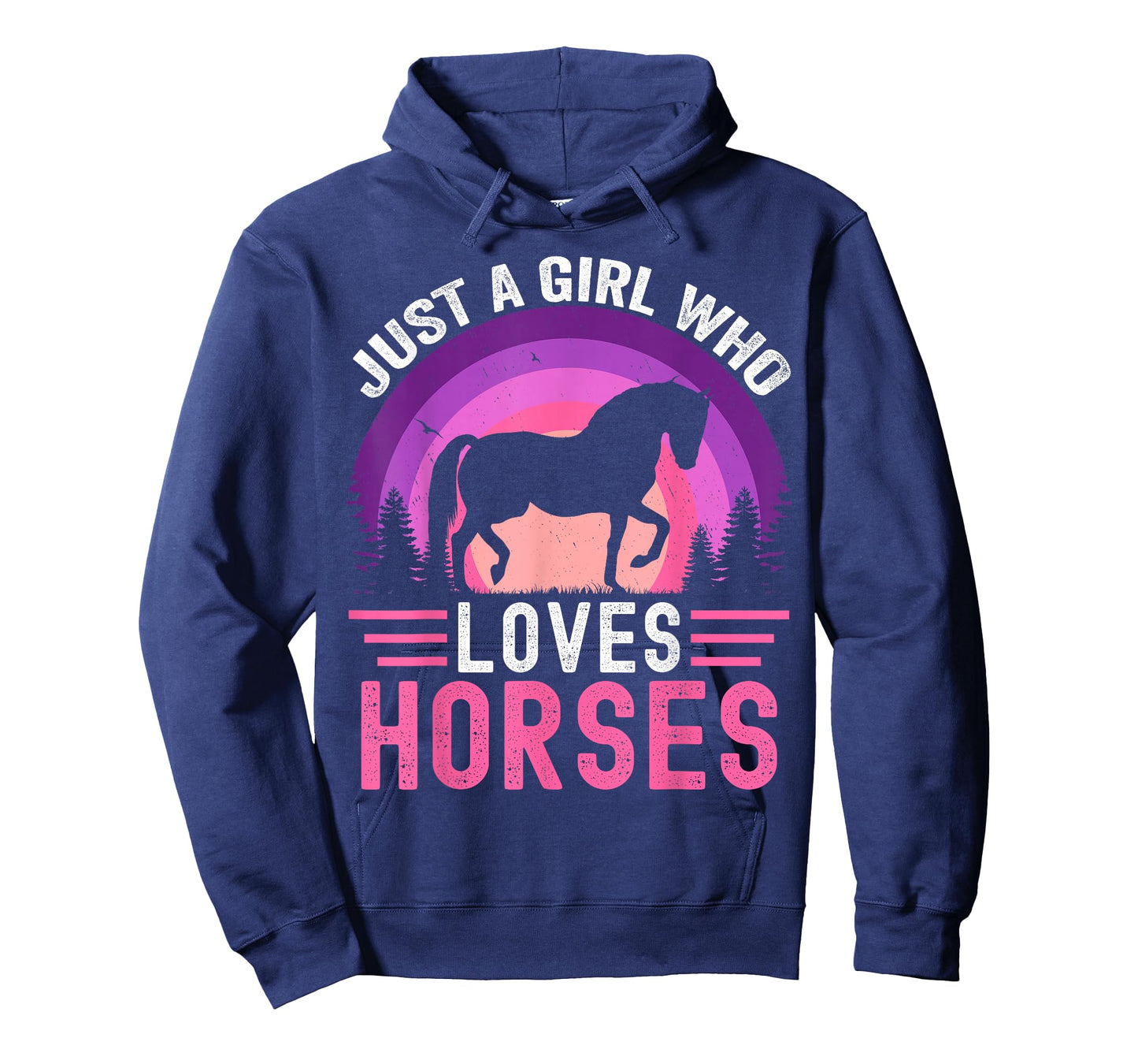 Just A Girl Who Loves Horses Retro Vintage Friesian Horse T-Shirt