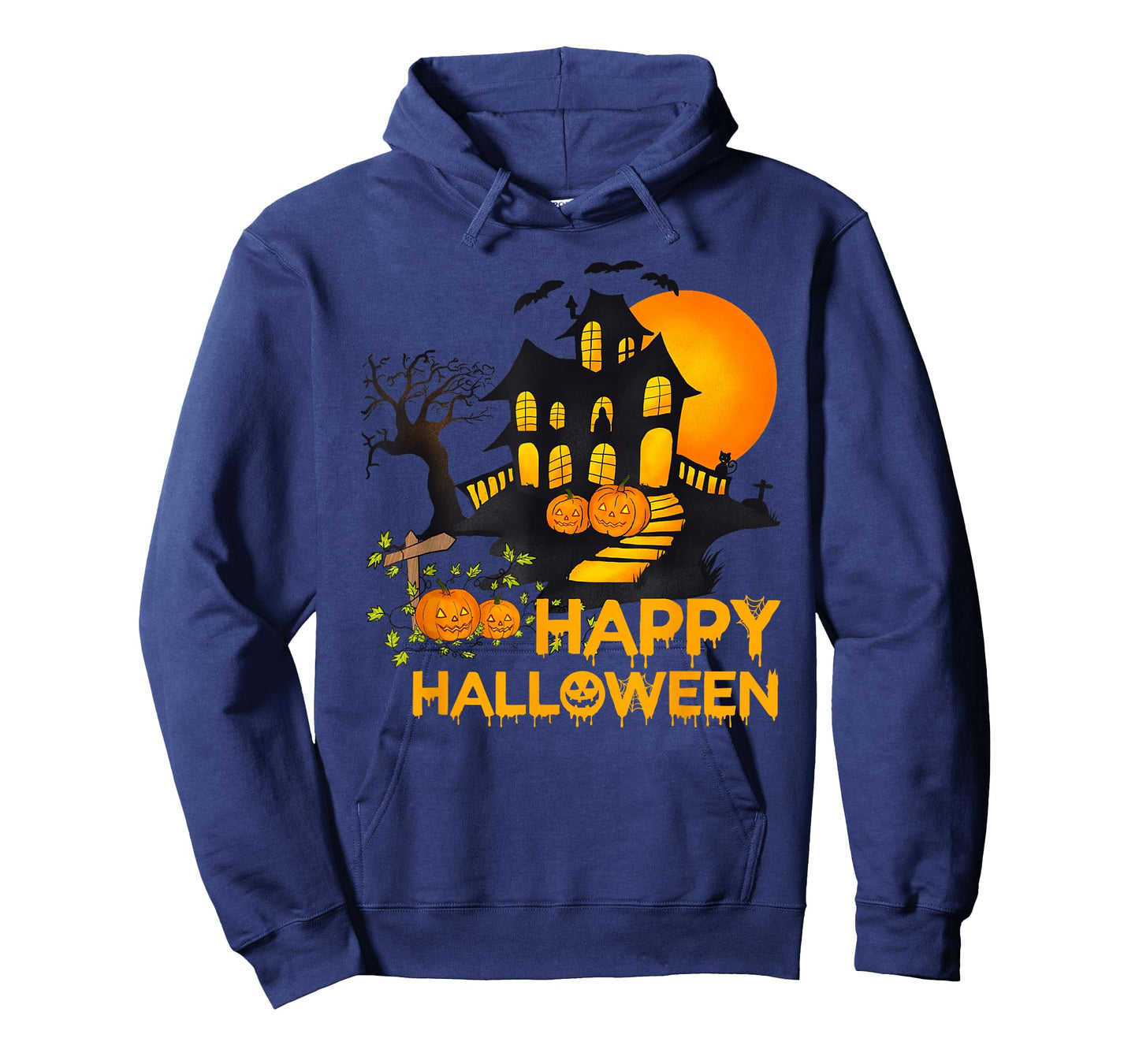 Happy Halloween Spooky Pumpkin Haunted House Men Women Kids T-Shirt