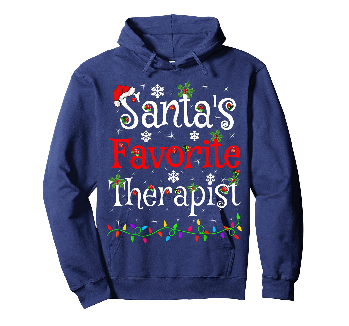 Santa Favorite Therapist Christmas Family Lights Funny Xmas T-Shirt