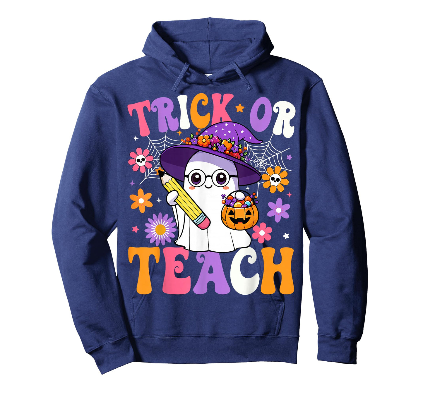 Trick Or Teach Teacher Ghost Teaching Fun Halloween Teacher T-Shirt
