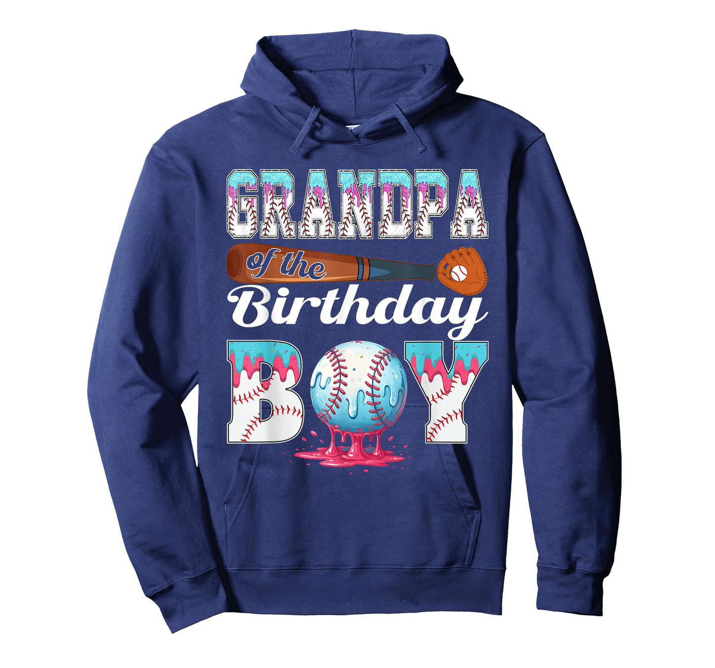 Baseball Ice Cream Drip Grandpa of The Birthday Boy T-Shirt