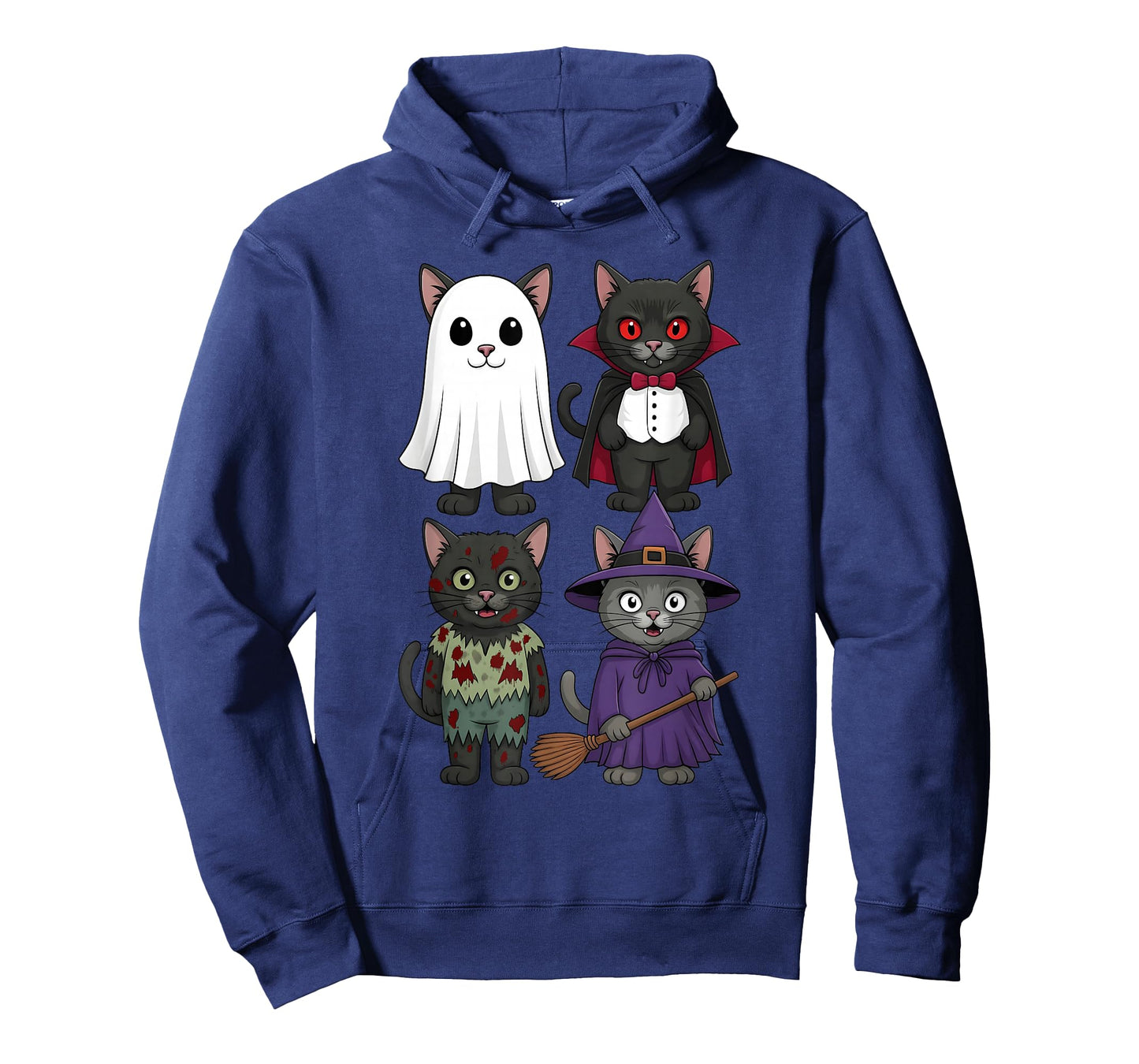 Cats Ghost Vampire Witch Zombie Halloween Men Women Kids T-Shirt