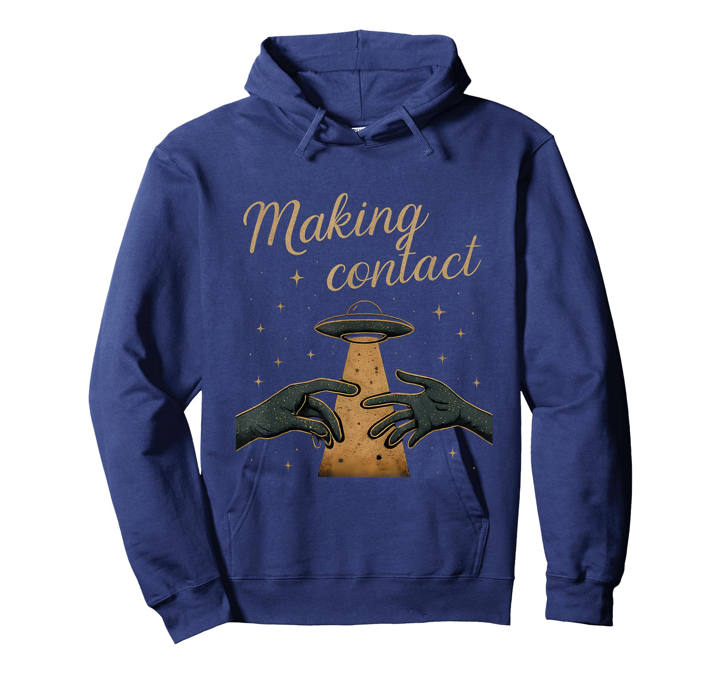 Making Contact UFO Space Humor Alien Hands Graphic T-Shirt
