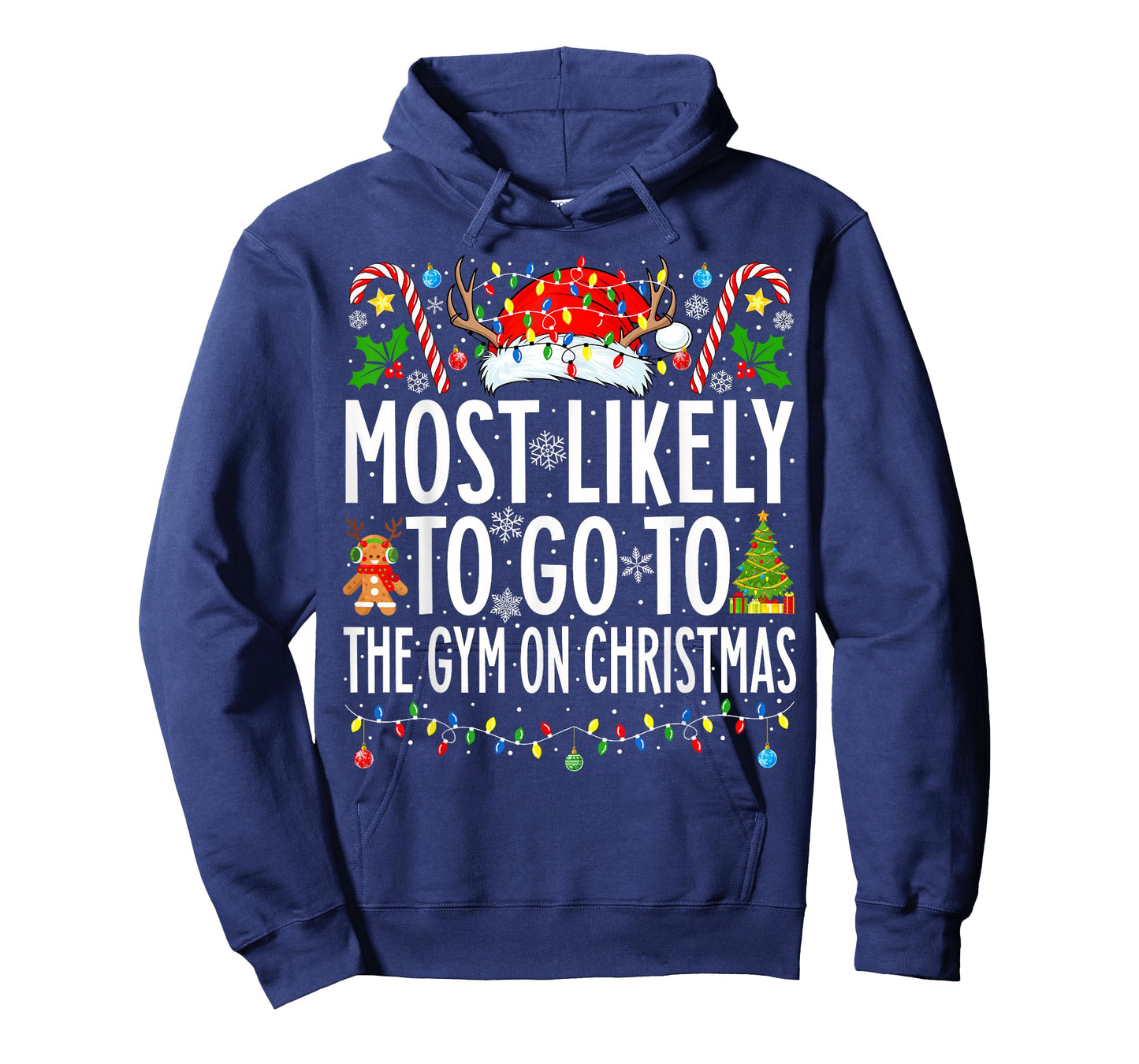 Most Likely To Go To Gym On Christmas Bodybuilding Xmas Gym T-Shirt