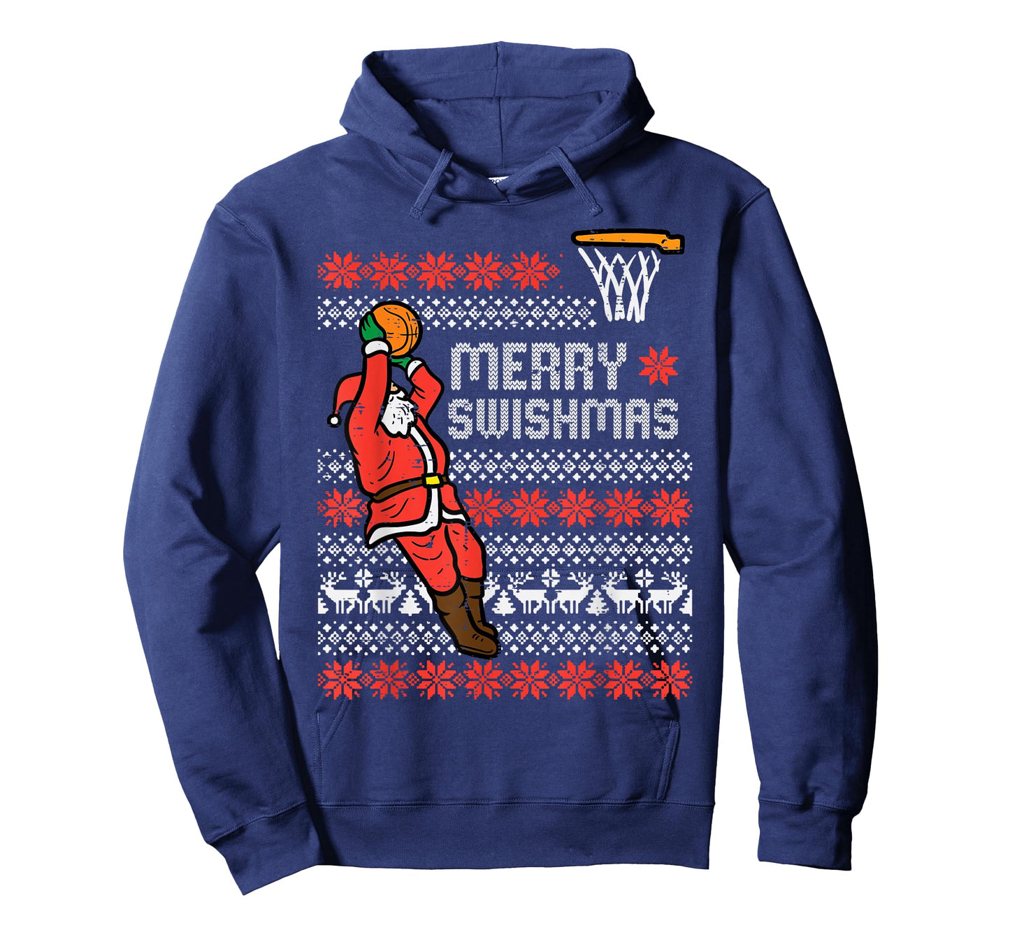 Merry Swishmas Basketball Ugly Christmas Xmas Men Boys Kids T-Shirt