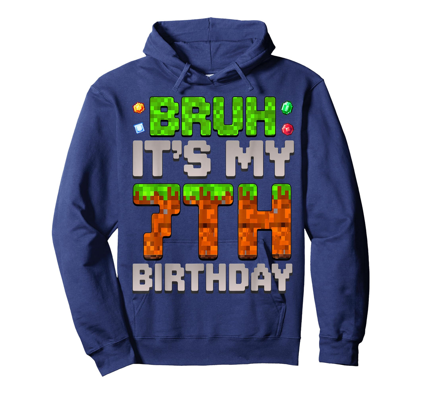 Funny Birthday Boy Bruh It's My 7th Birthday Gamer Pixel T-Shirt