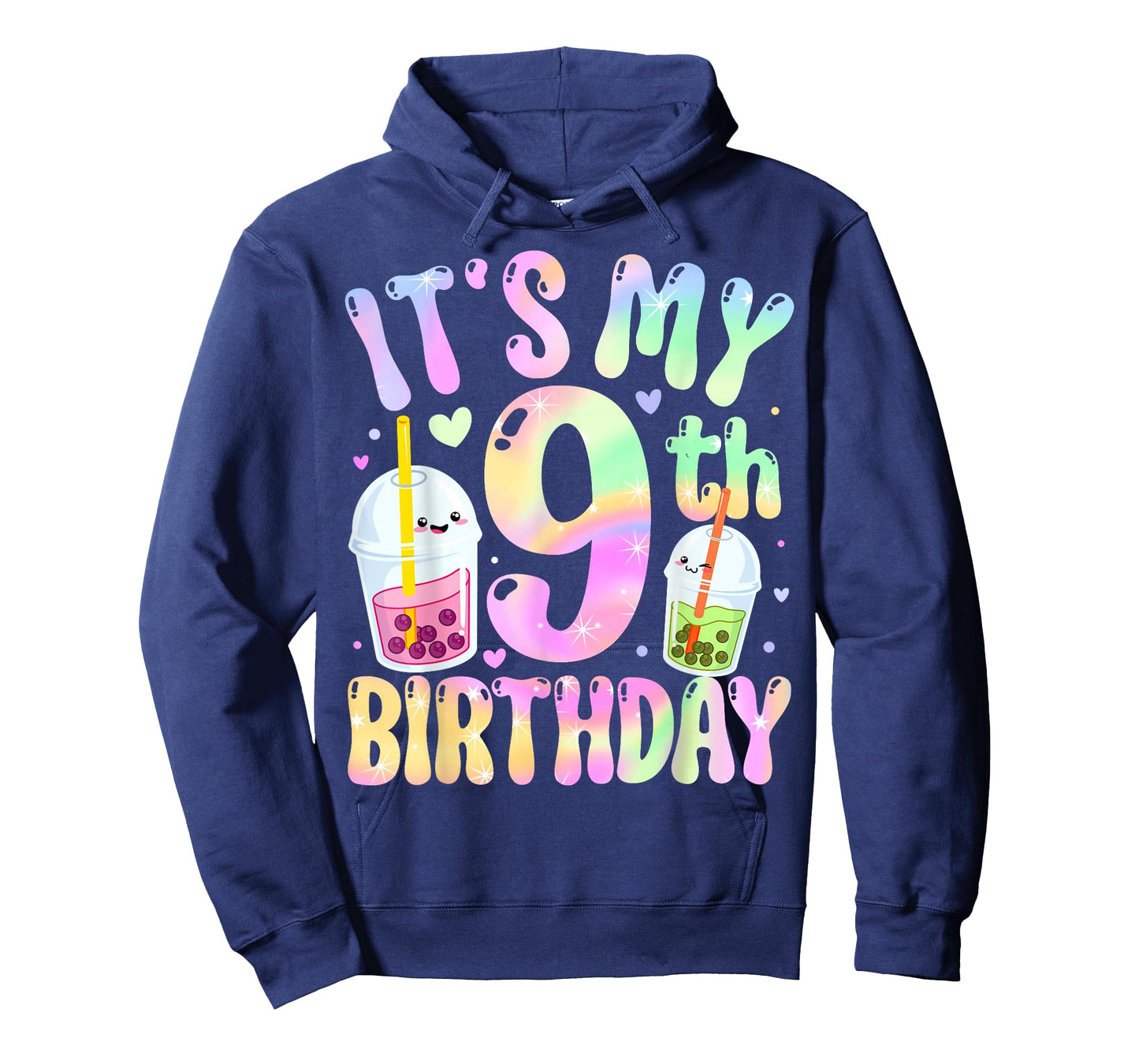 It's My 9th Birthday Bubble Boba Tea Party 9 Year Old Girl T-Shirt