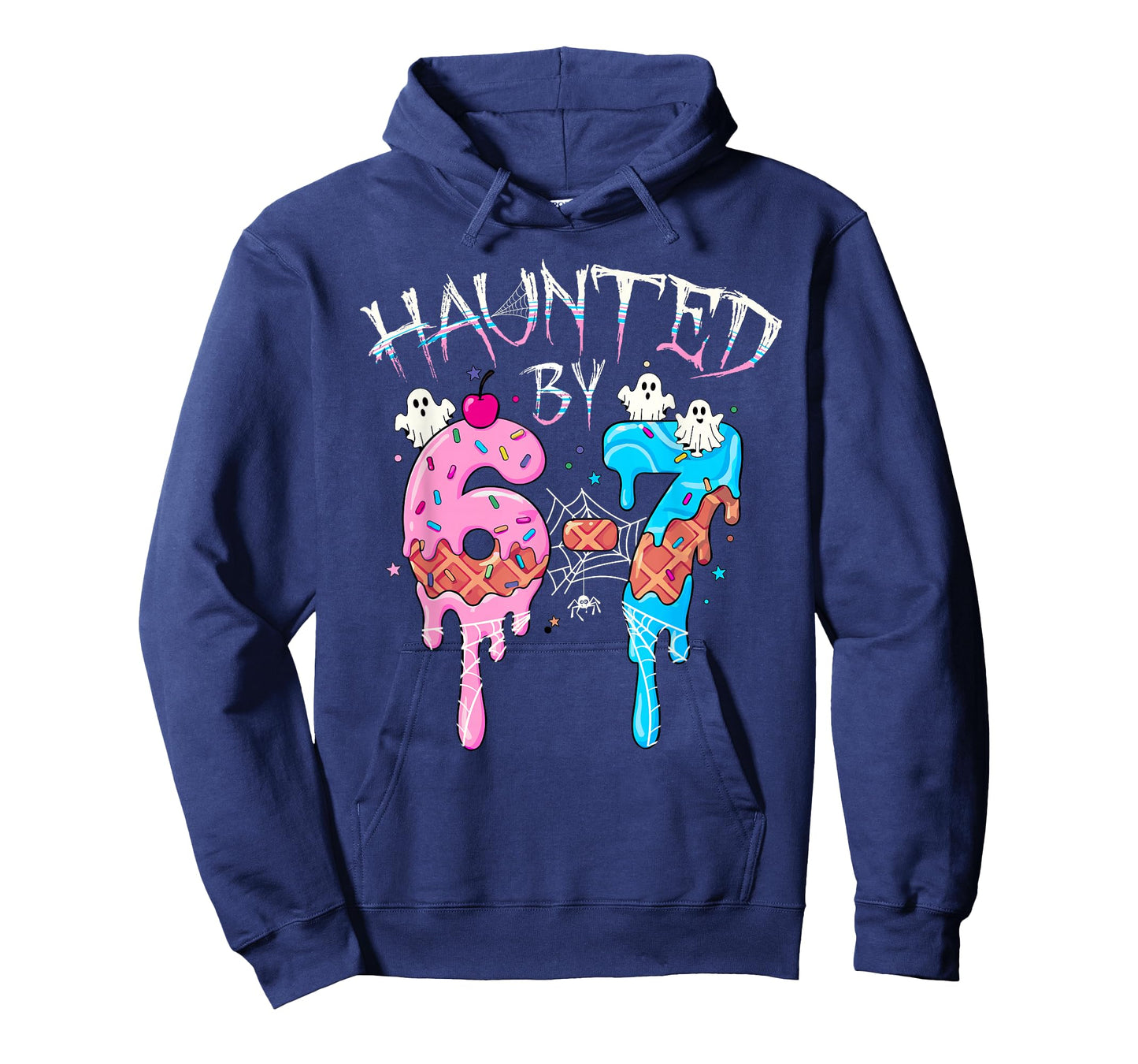 Haunted by 6 7 Halloween Ghost Gen Alpha Meme Ice Cream Drip T-Shirt