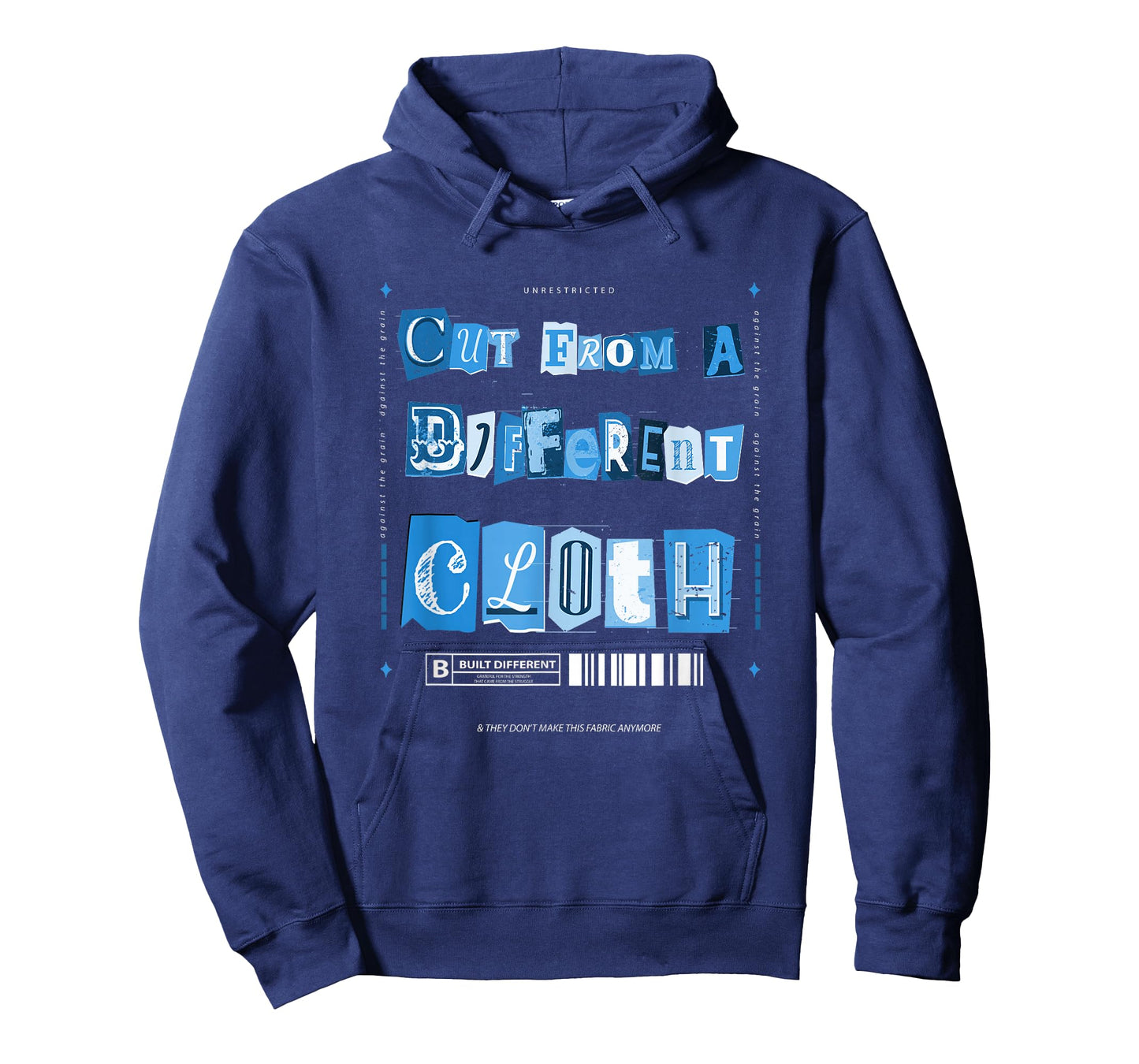 Blue Cut from A Different Cloth Blue Color Graphic T-Shirt