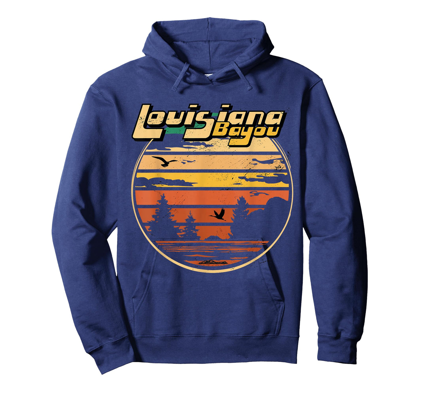Louisiana Bayou Retro Vintage Distressed Swamp Landscape T-Shirt