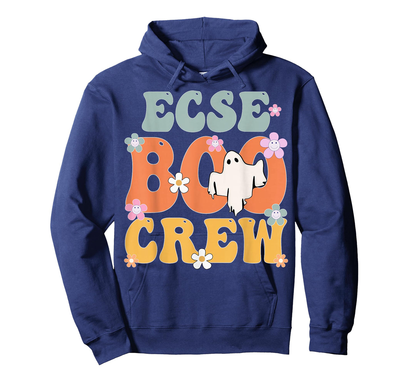 ECSE Boo Crew Ghost Retro Groovy Halloween For Women T-Shirt