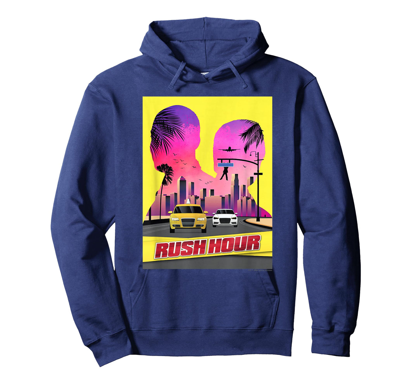 WB100 Rush Hour Retro City Skyline Partner Silhouette Poster T-Shirt