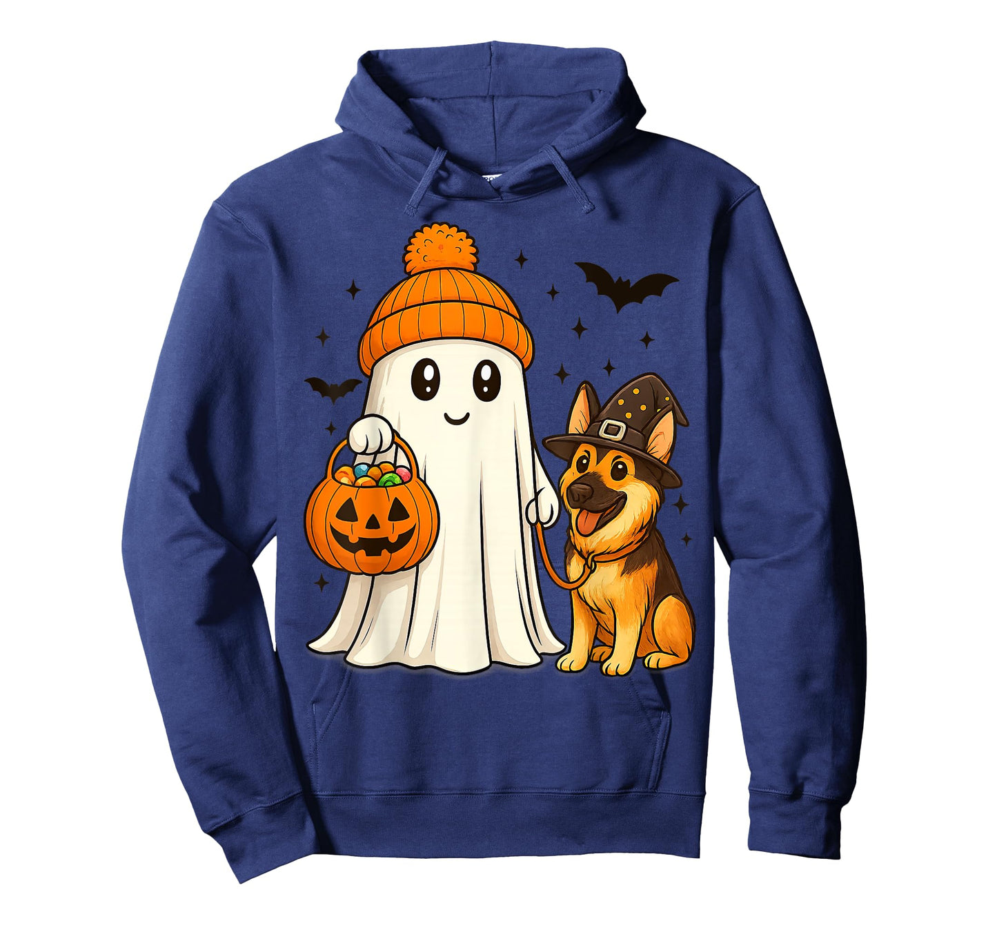 Ghost German Shepherd Dog Walking Halloween Spooky Costume T-Shirt