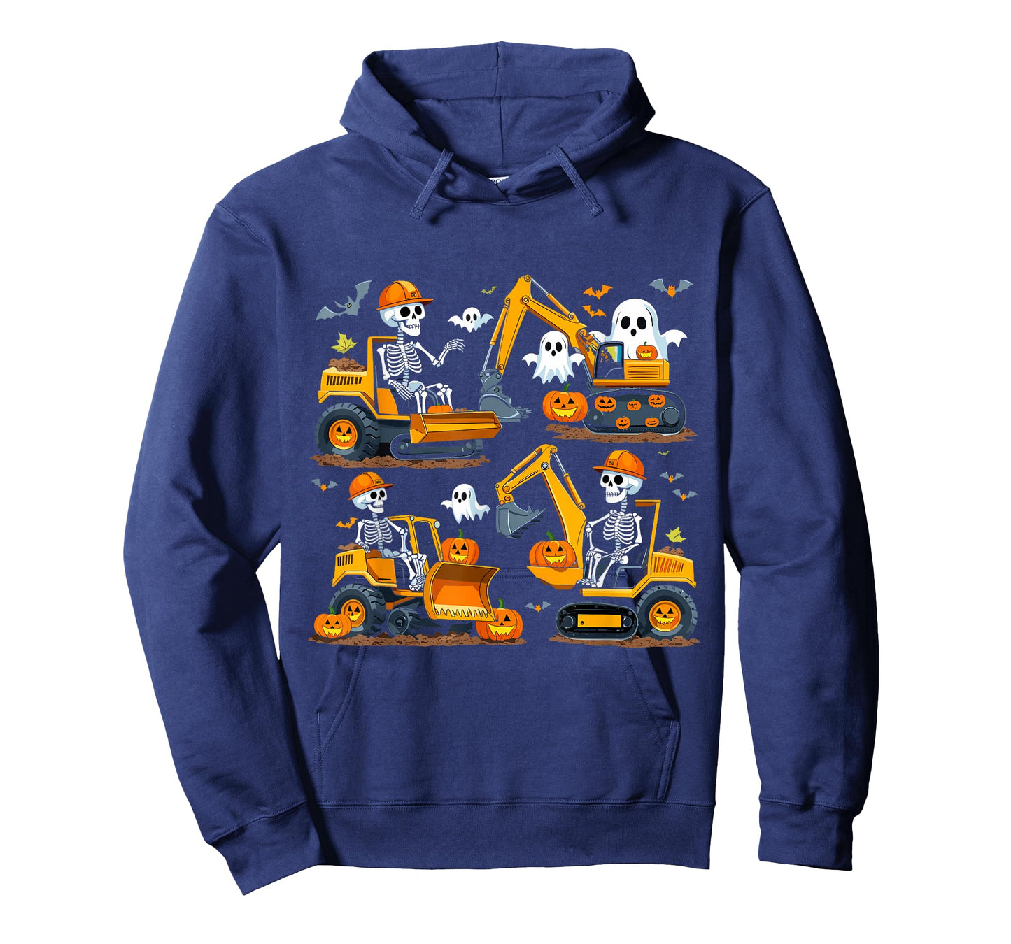 Construction Trucks Halloween Costume Spooky Excavator Ghost T-Shirt