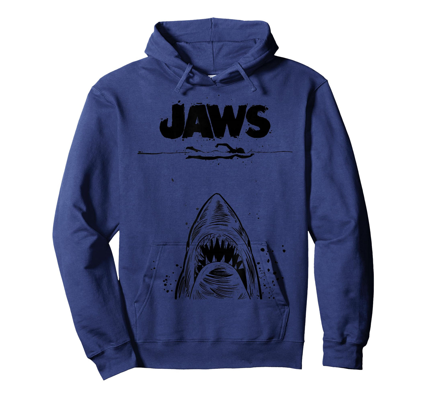 Jaws 50th Anniversary Poster Black & White Sketch 2-Sided T-Shirt