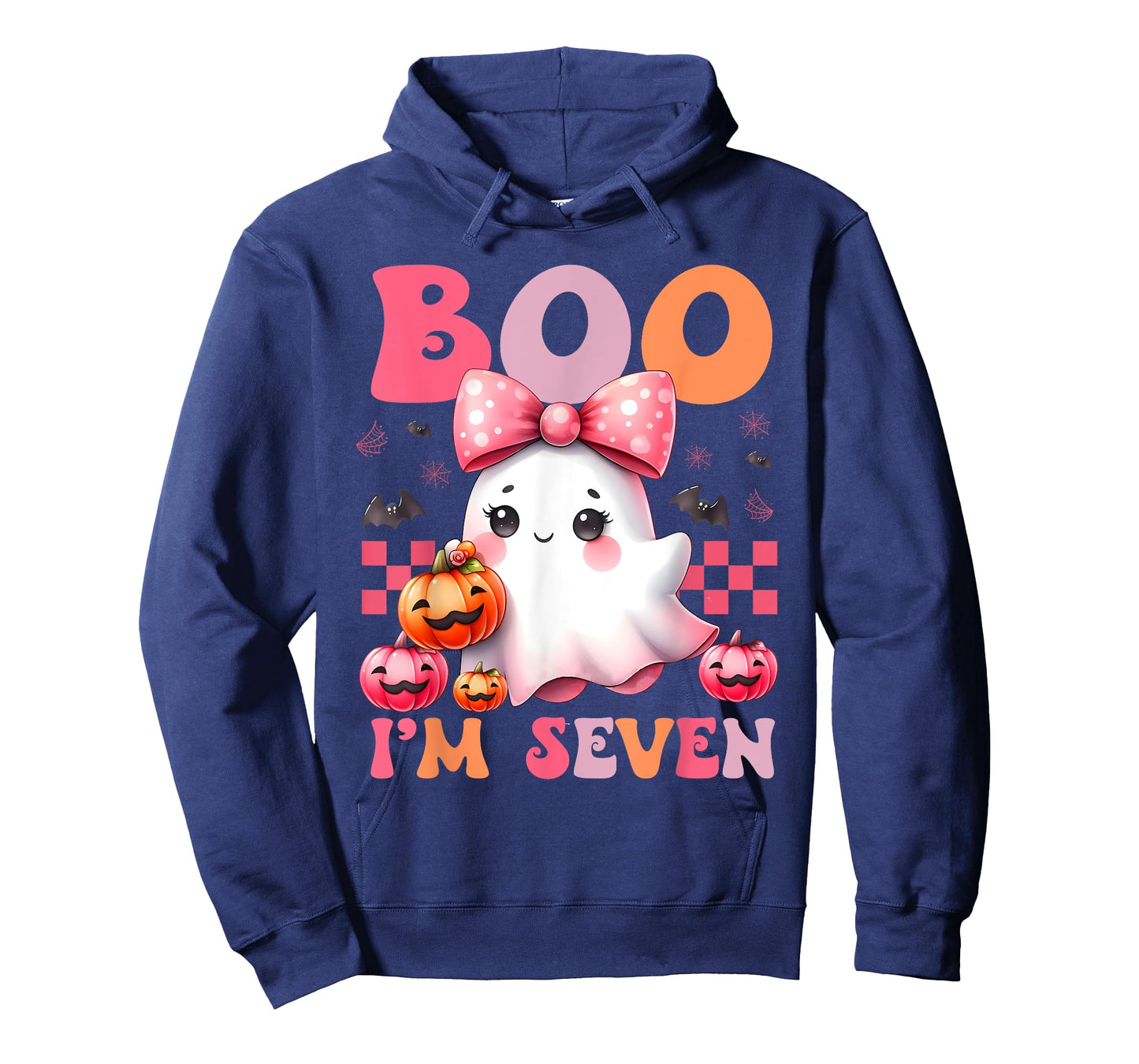 Boo I'm Seven Ghost Seventh 7th Birthday Halloween Girls T-Shirt