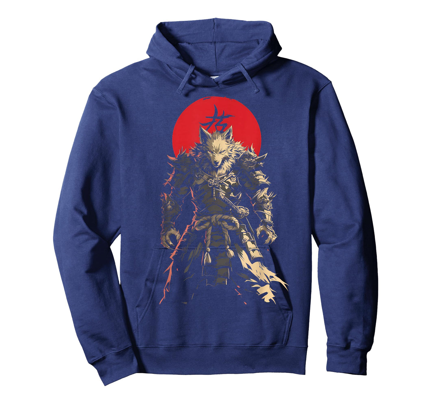 Japanese Samurai Wolf Kanji Samurai Warrior Wolf T-Shirt